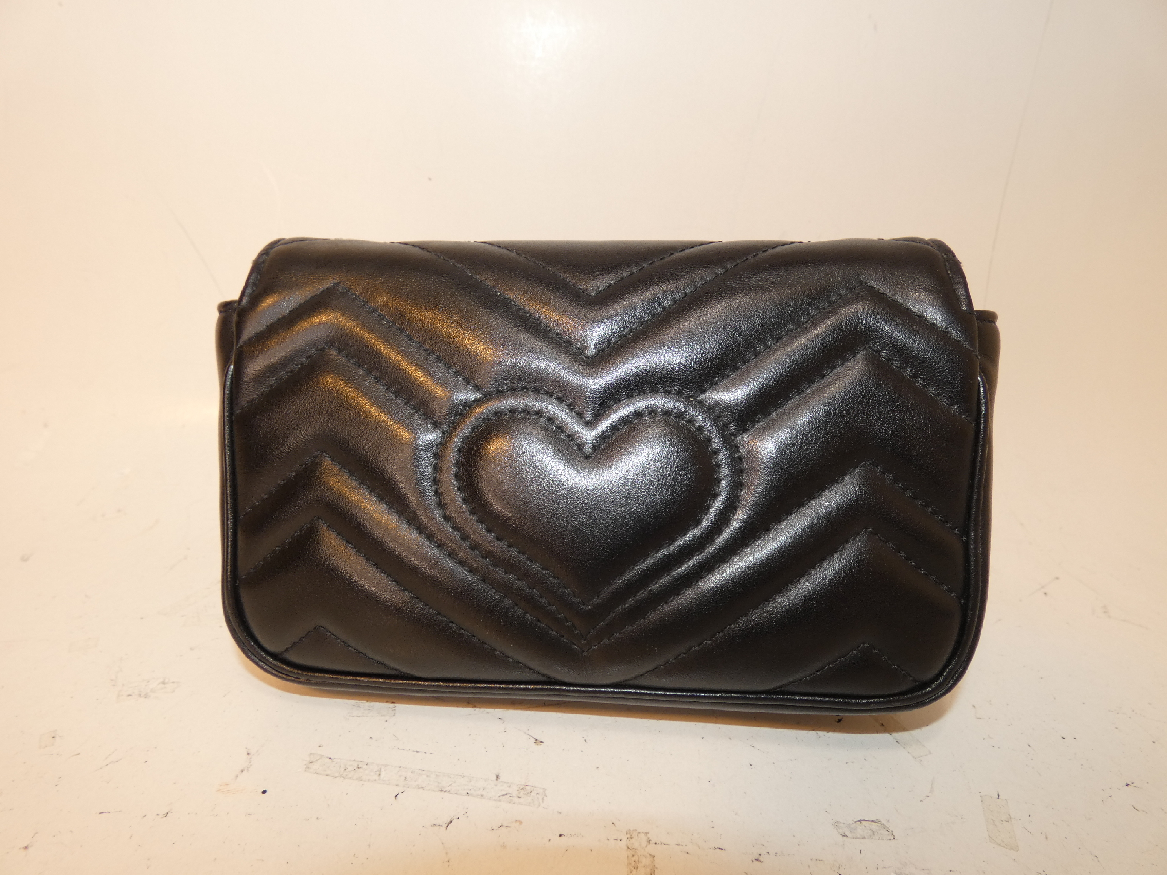 Marmont Black Leather Chain Mini Shoulder Bag — view 2