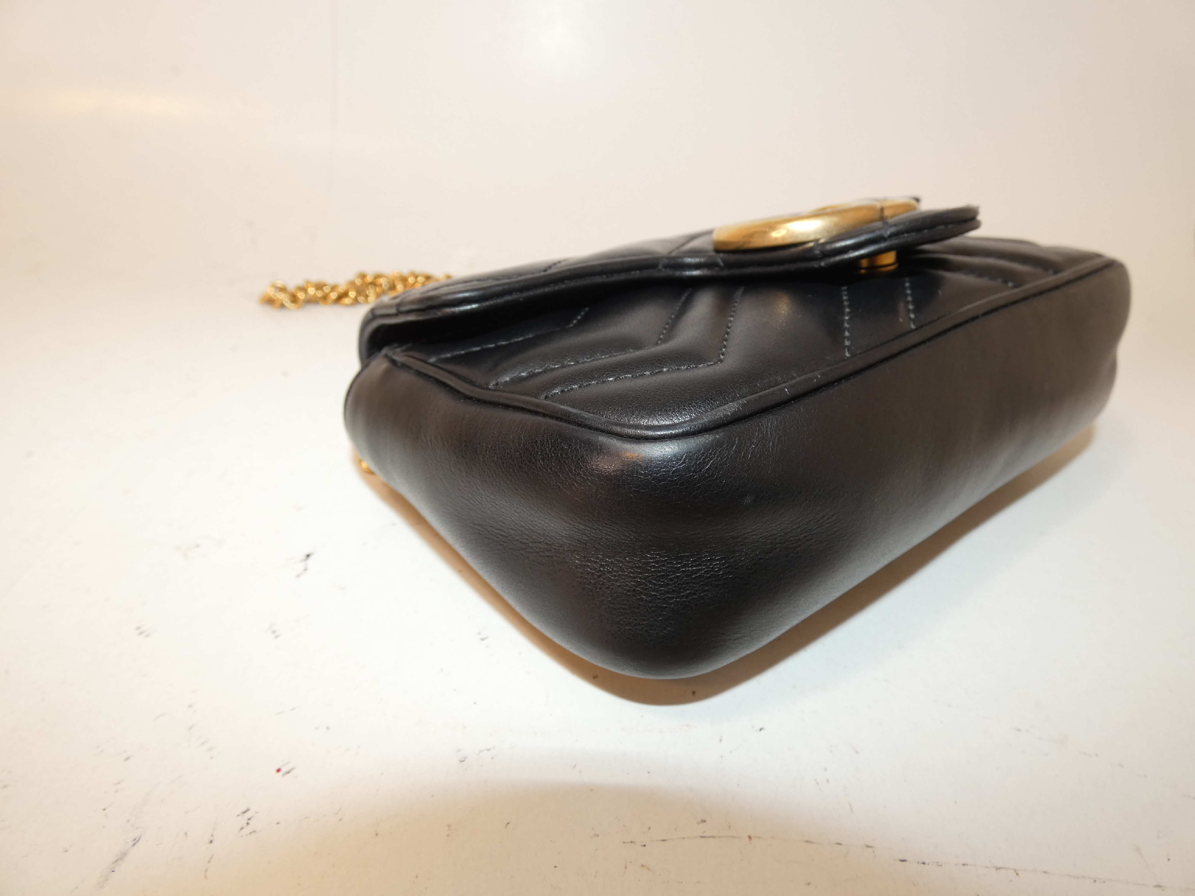 Marmont Black Leather Chain Mini Shoulder Bag — view 6
