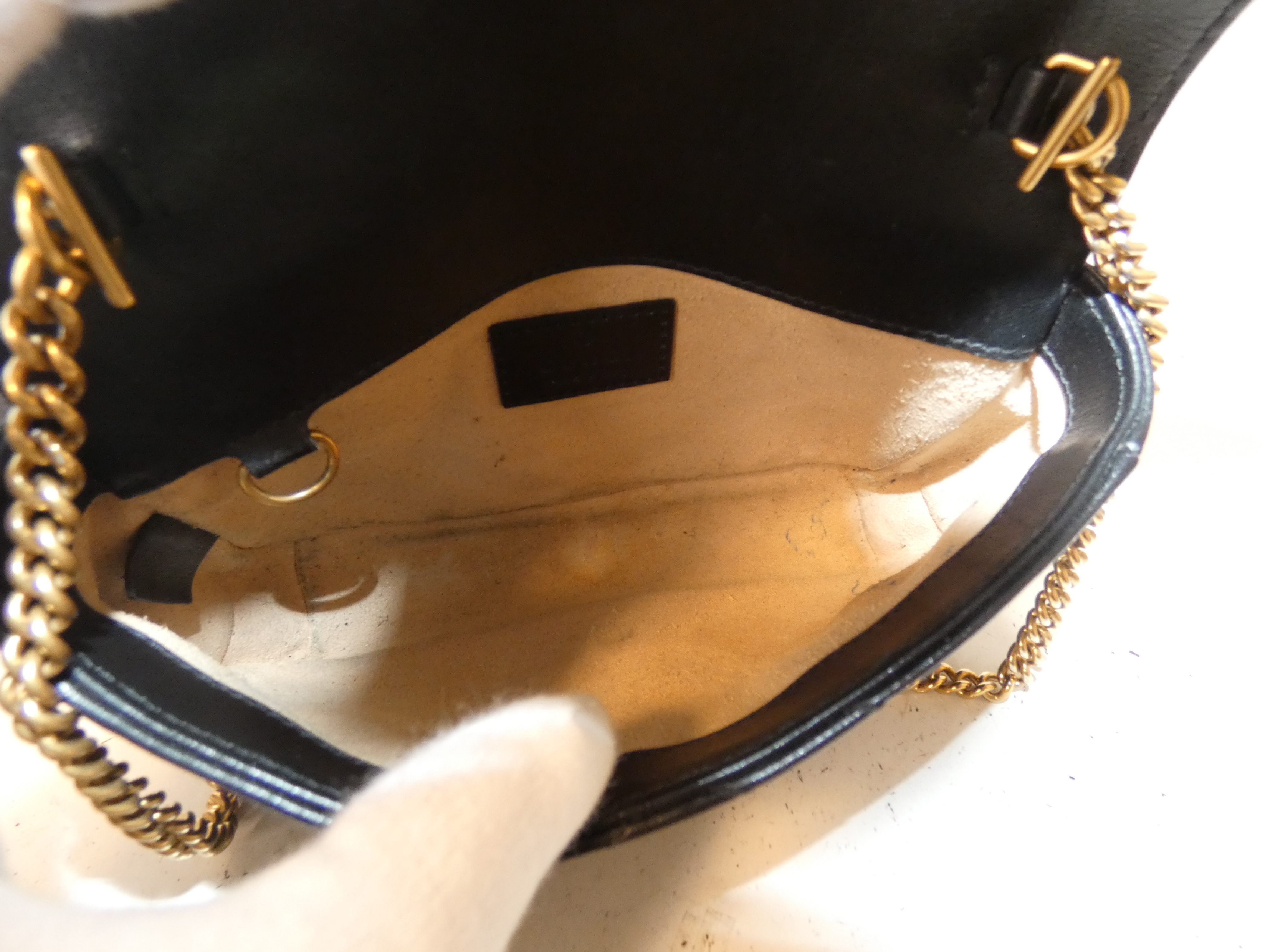 Marmont Black Leather Chain Mini Shoulder Bag — view 8