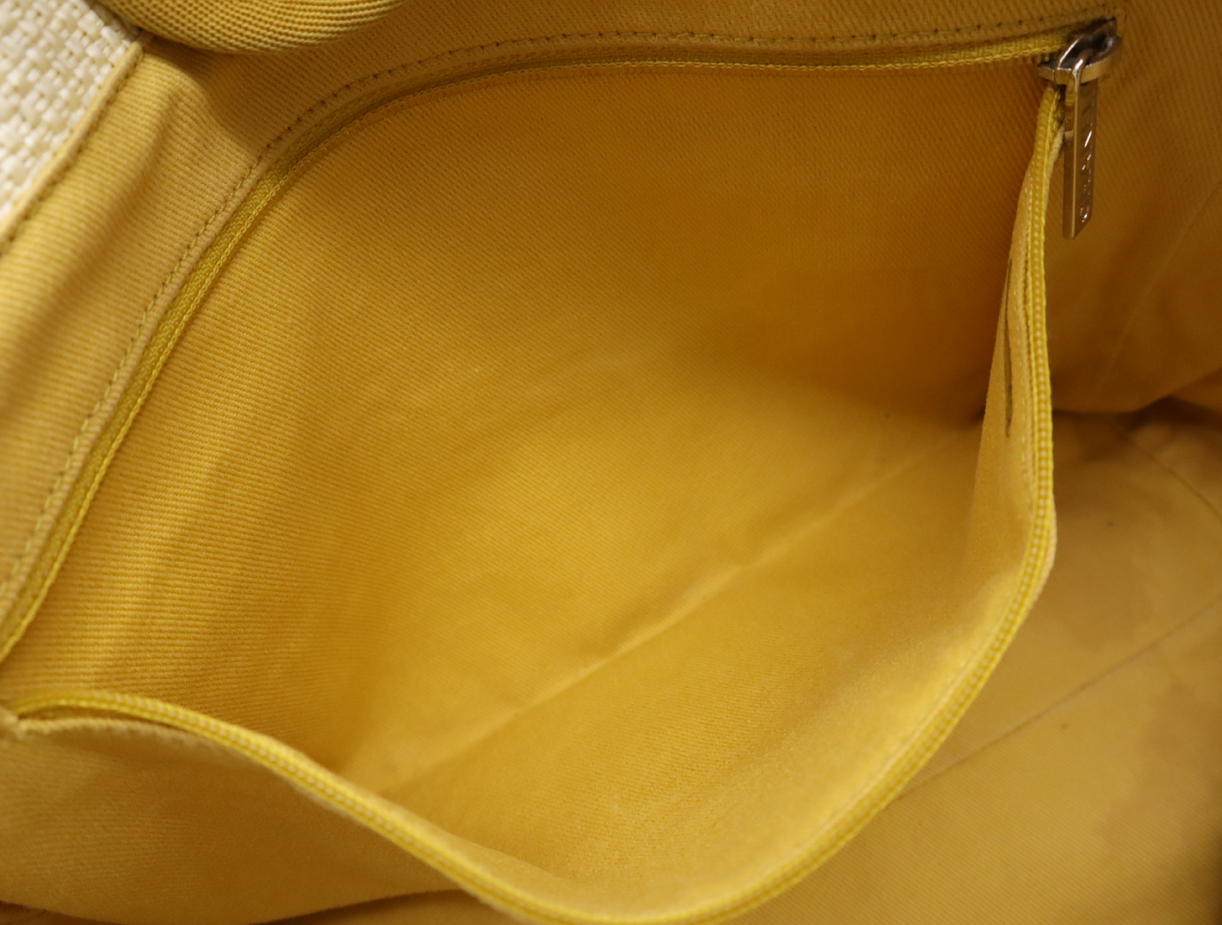 Straw/Leather Deauville MM Chain Shoulder Bag, Beige/Yellow, Seal 21896504 (Shoulder Bag) — view 15