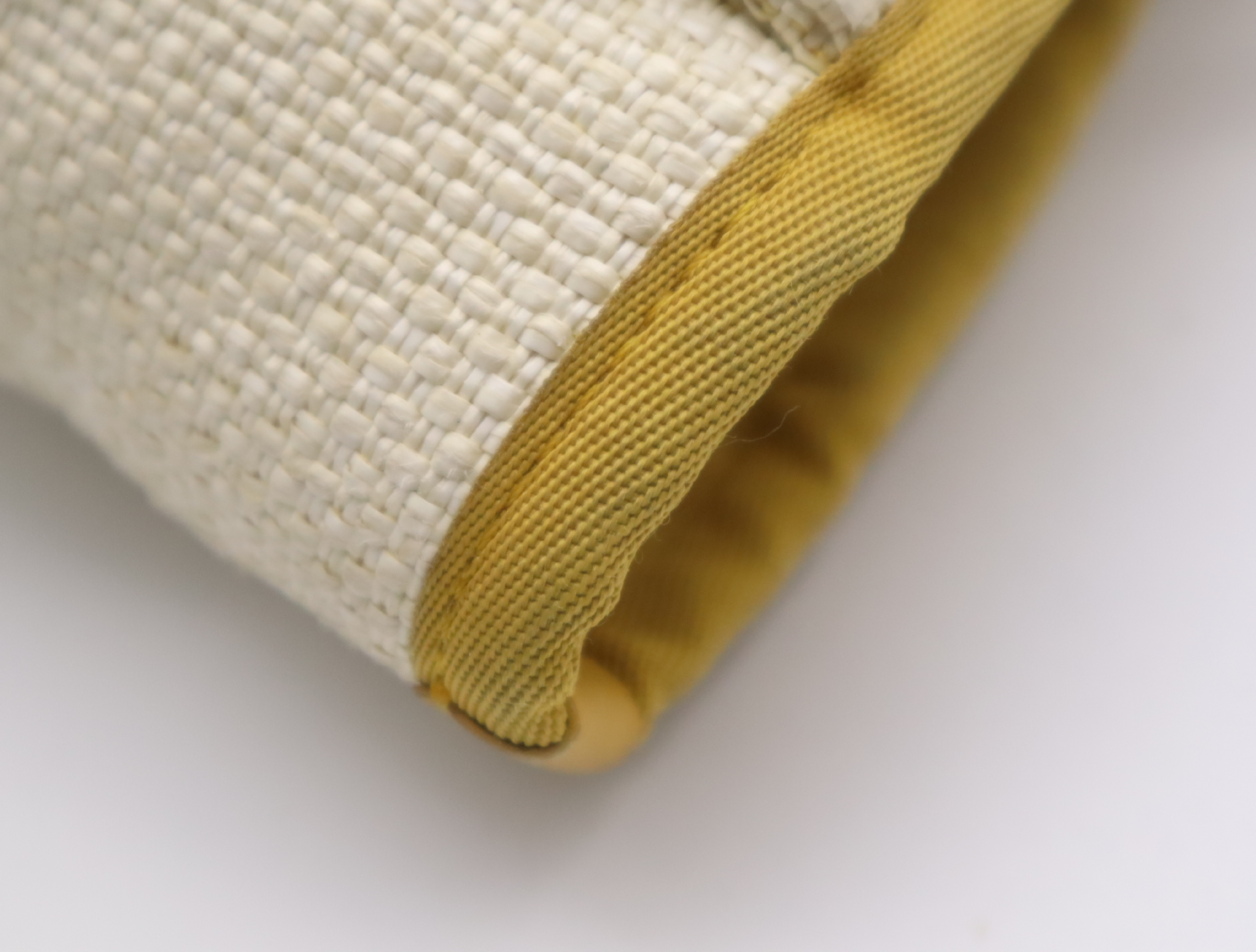Straw/Leather Deauville MM Chain Shoulder Bag, Beige/Yellow, Seal 21896504 (Shoulder Bag) — view 8