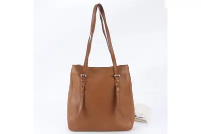 Leather tote bag, shoulder bag, handbag, genuine leather, brown