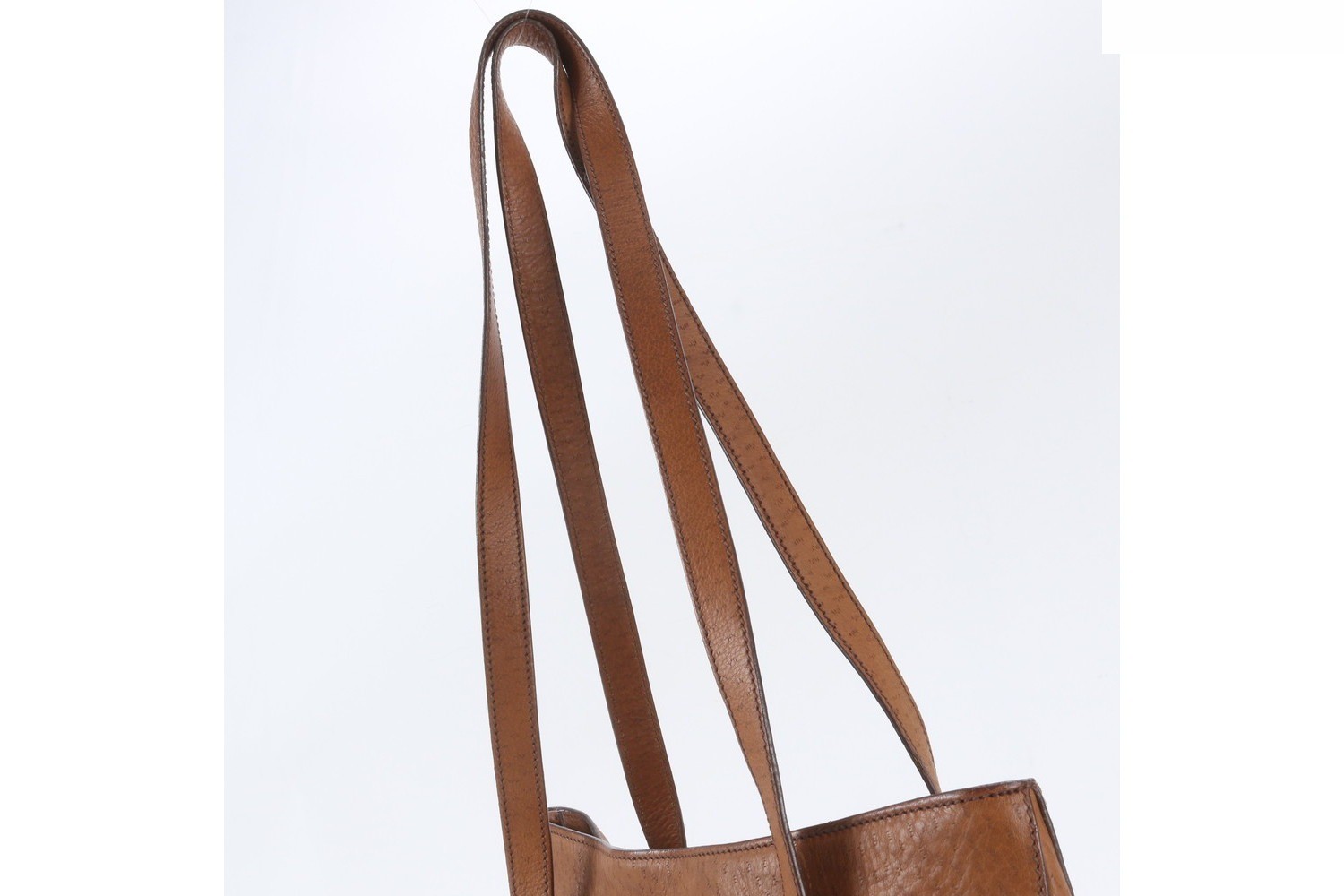 Leather tote bag, shoulder bag, handbag, genuine leather, brown — view 2