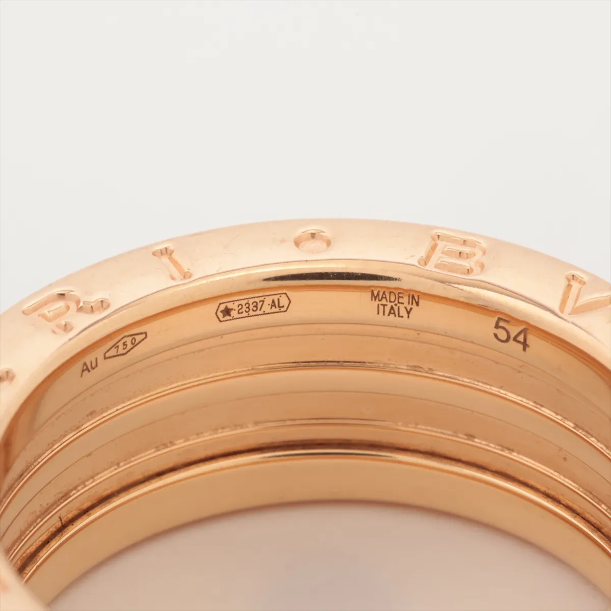 B.zero1 Rock Ring, 750 (PG) x Ceramic, 10.0g, 54 VR2YY3, Ceramic scratches. — view 4