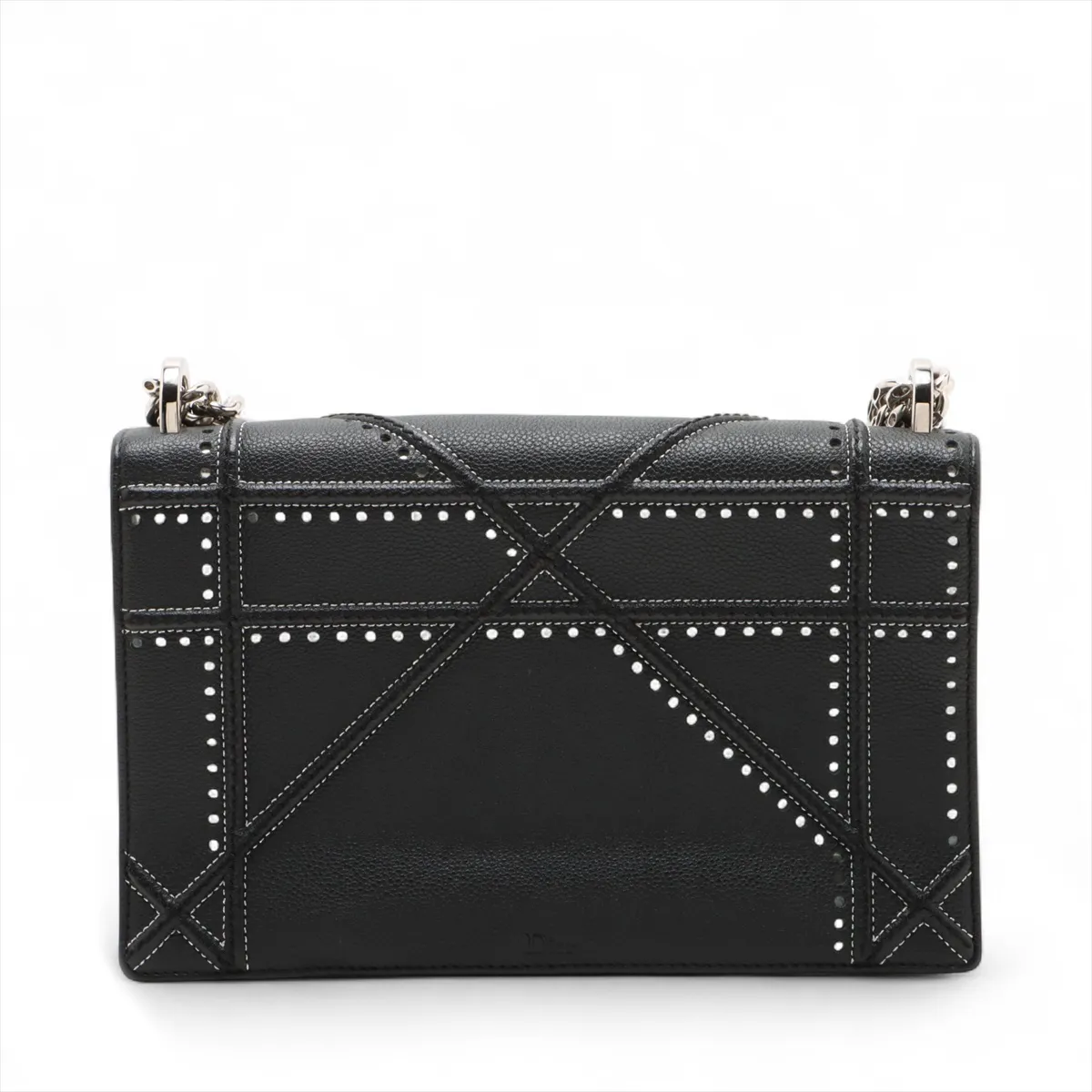 Diorama Leather Chain Shoulder Bag Black — view 2