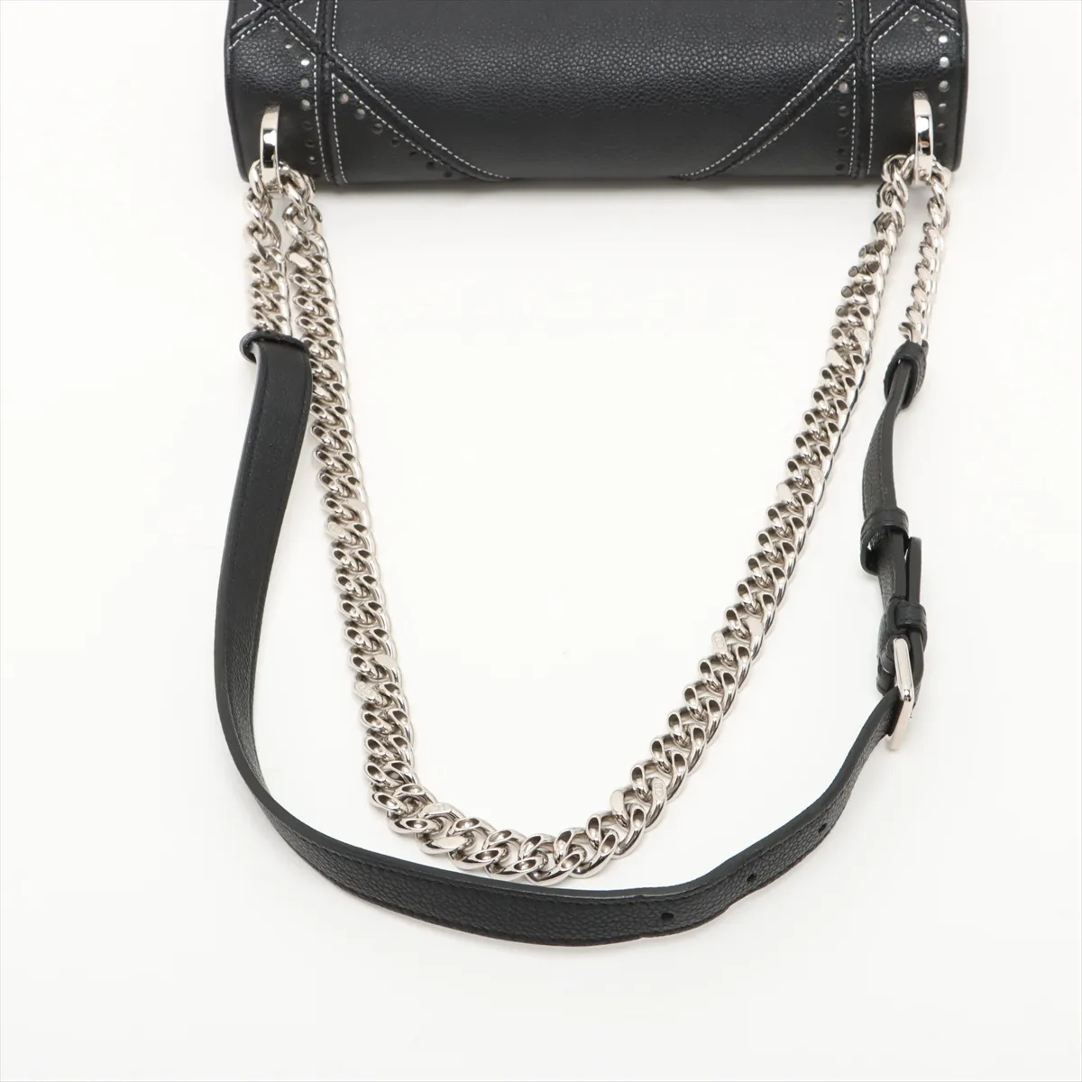 Diorama Leather Chain Shoulder Bag Black — view 5