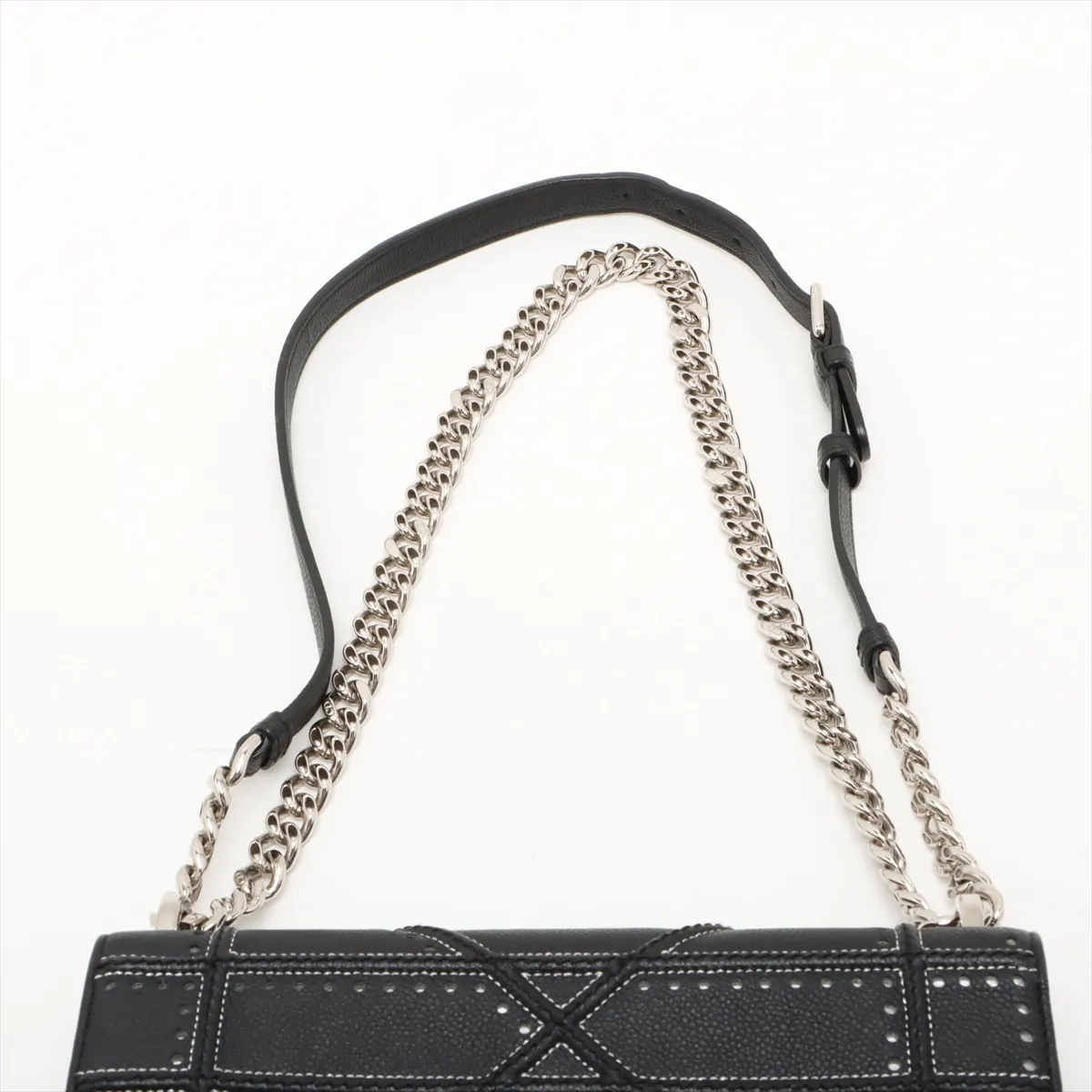 Diorama Leather Chain Shoulder Bag Black — view 6