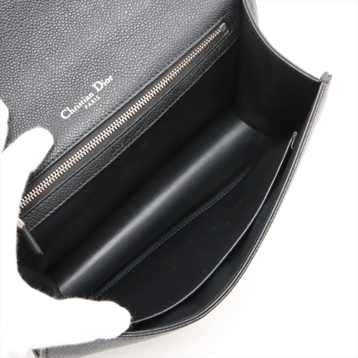 Diorama Leather Chain Shoulder Bag Black — view 7