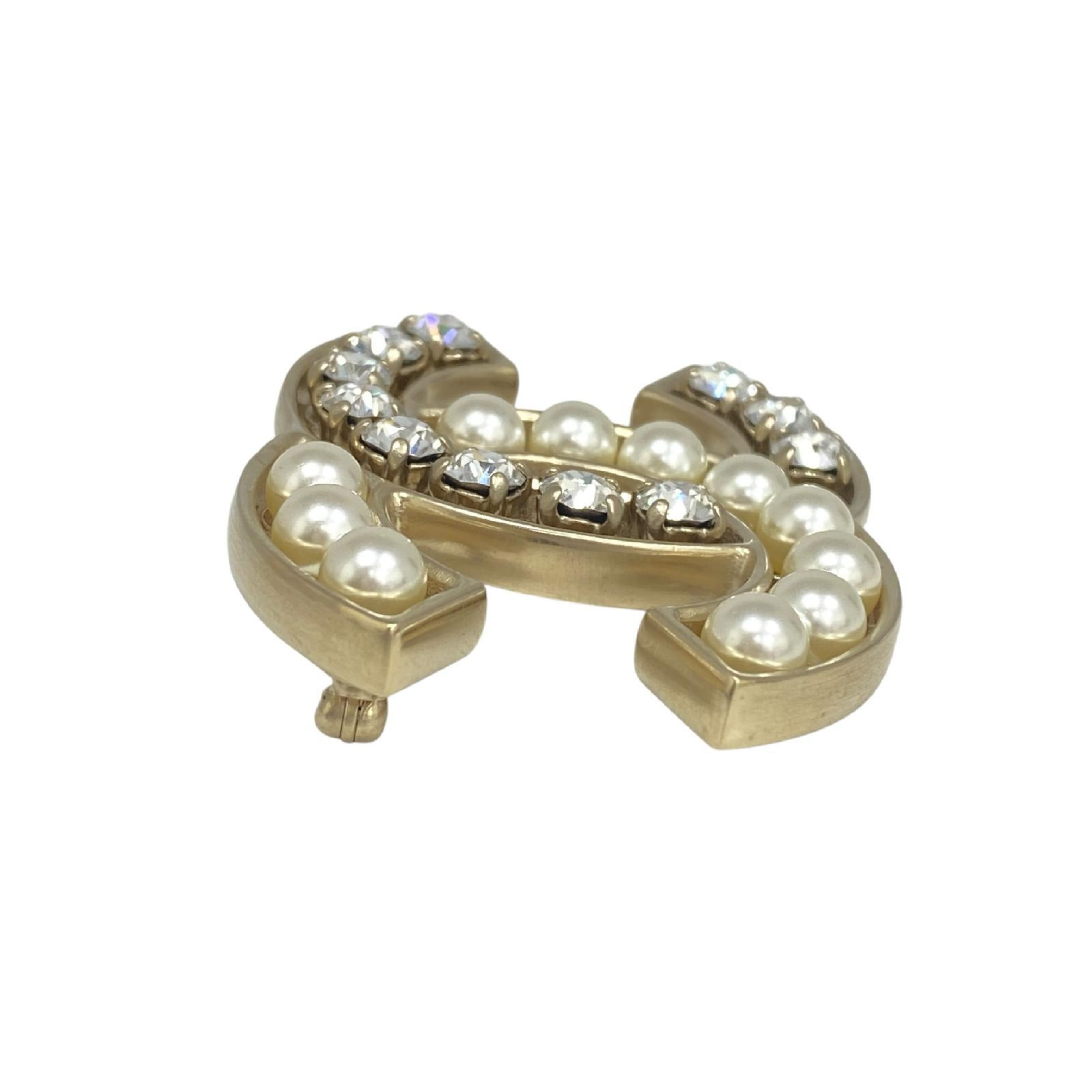 【*Shipped from: Hong Kong*】CHANEL ( ) Gold-colored Metal/Faux Pearl Coco Mark B14B Brooch — view 4