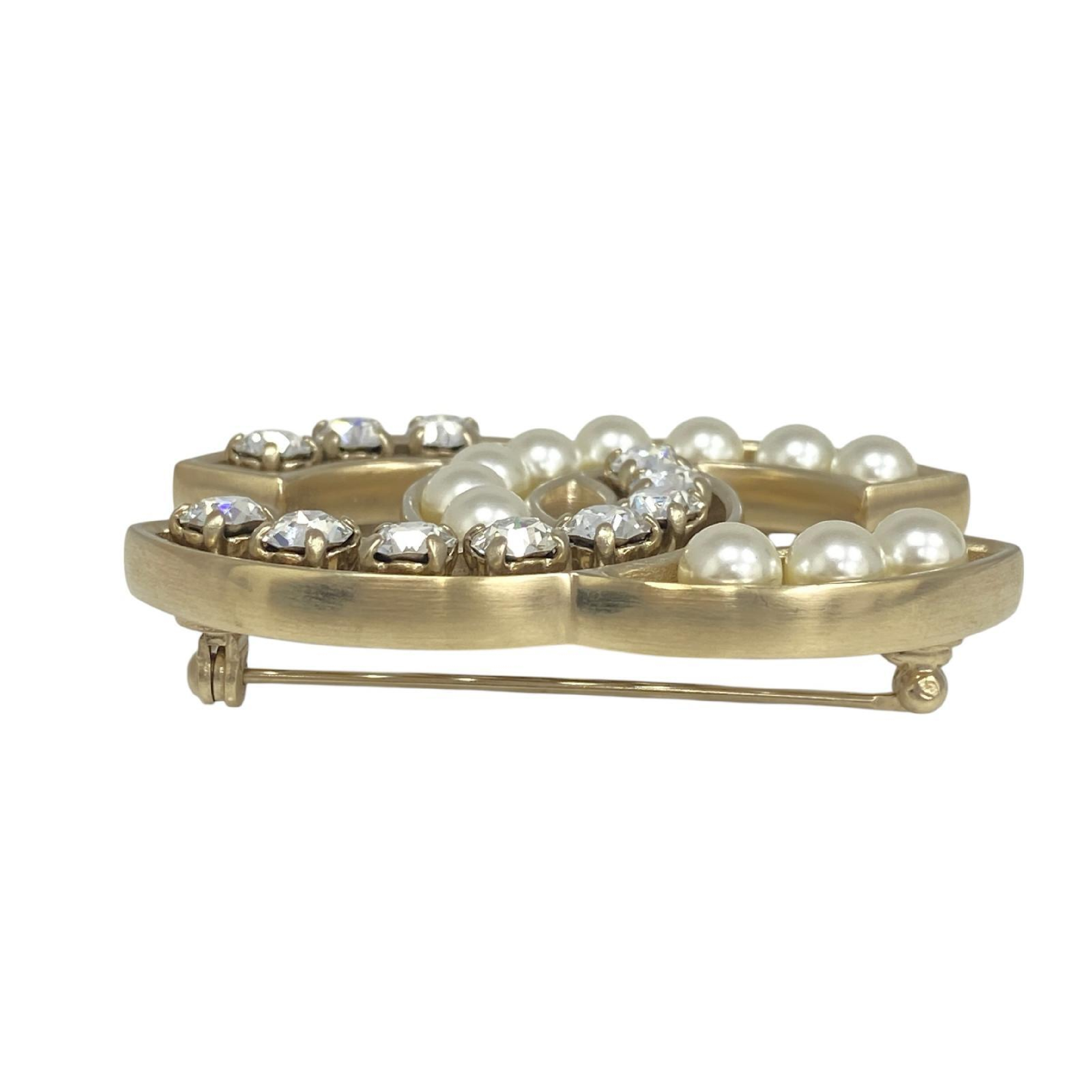 【*Shipped from: Hong Kong*】CHANEL ( ) Gold-colored Metal/Faux Pearl Coco Mark B14B Brooch — view 5