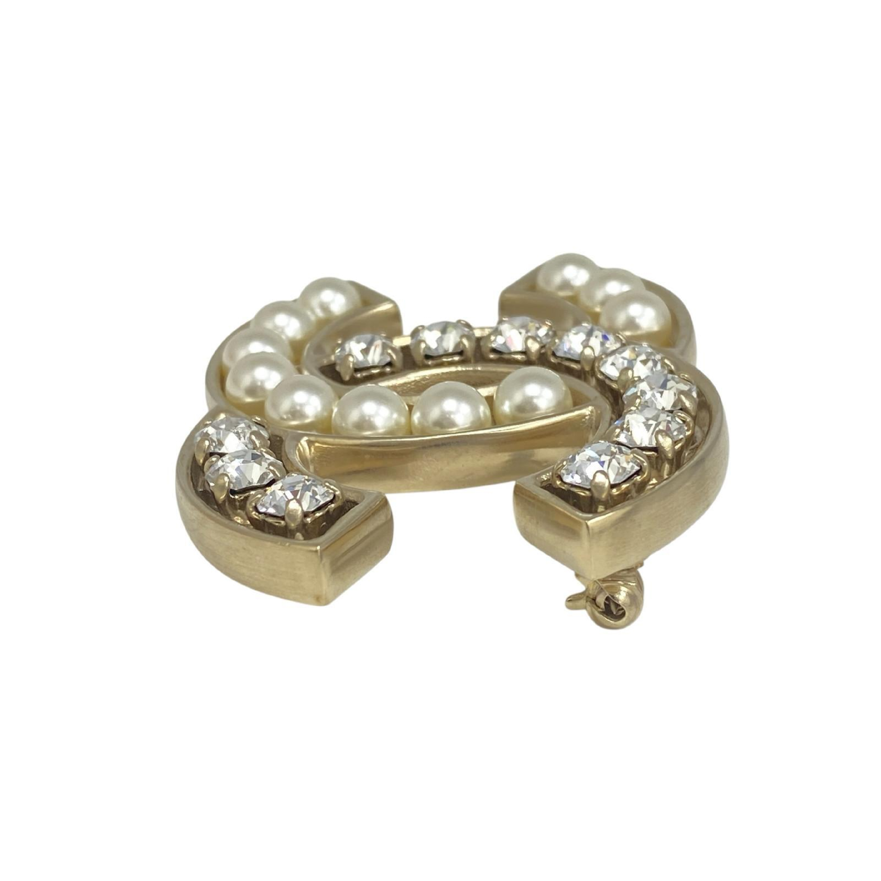 【*Shipped from: Hong Kong*】CHANEL ( ) Gold-colored Metal/Faux Pearl Coco Mark B14B Brooch — view 6