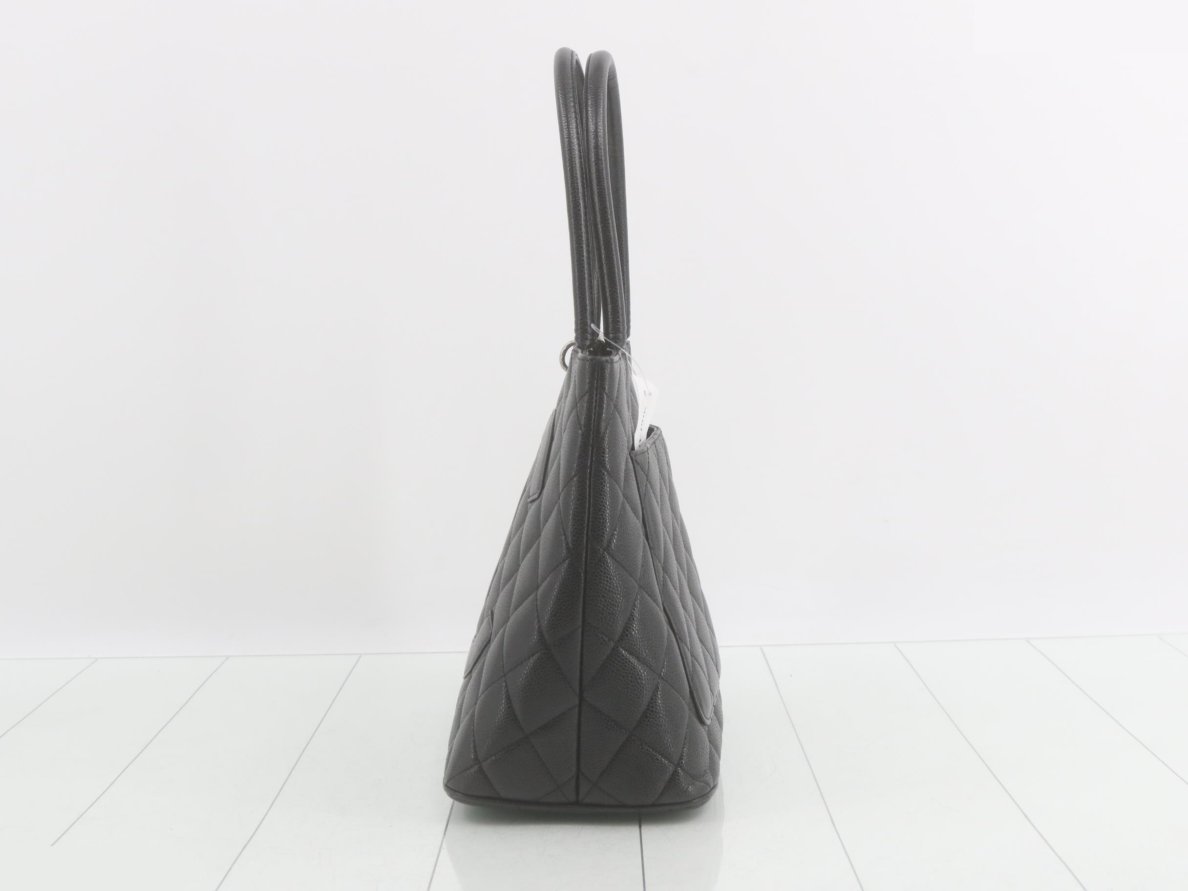Reissue tote bag, caviar leather, Coco Mark, handbag, black — view 3