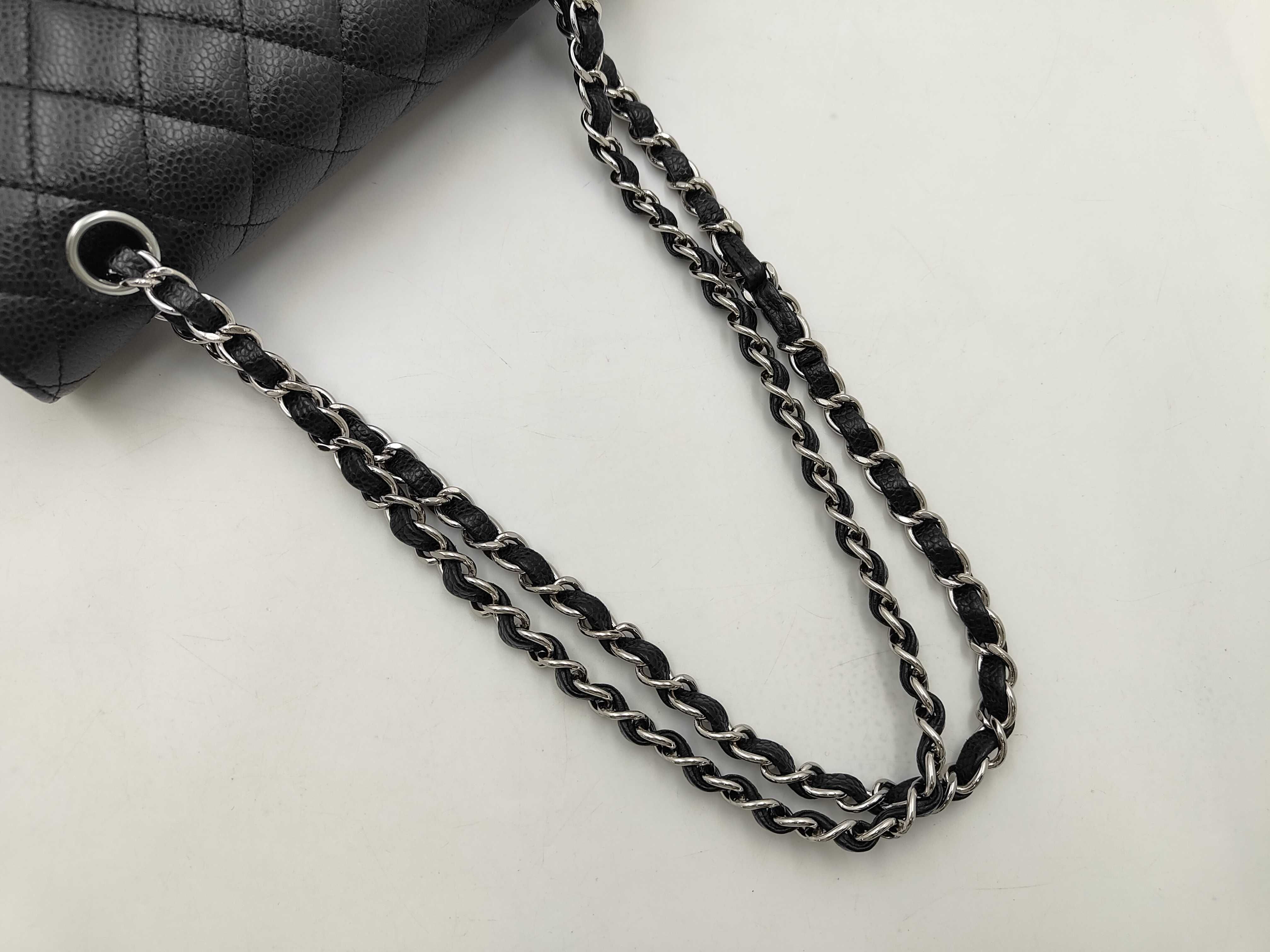 W-Flap 23 Chain Shoulder Bag, Matelassé Caviar Leather, Black, SS Shoulder Bag — view 3