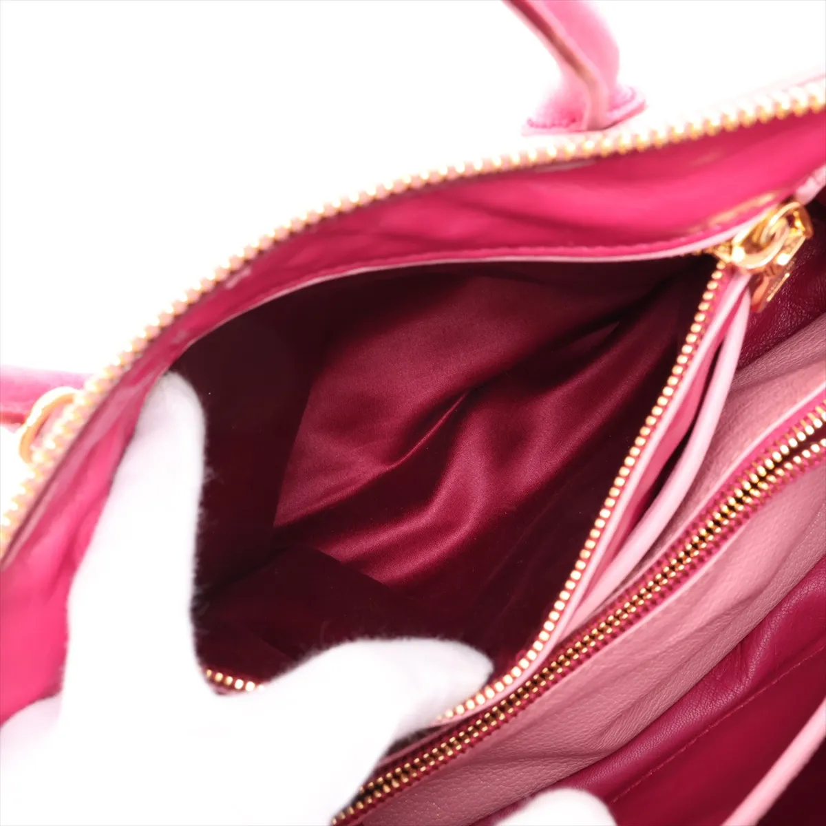 Madras Leather 2-Way Handbag Pink — view 12
