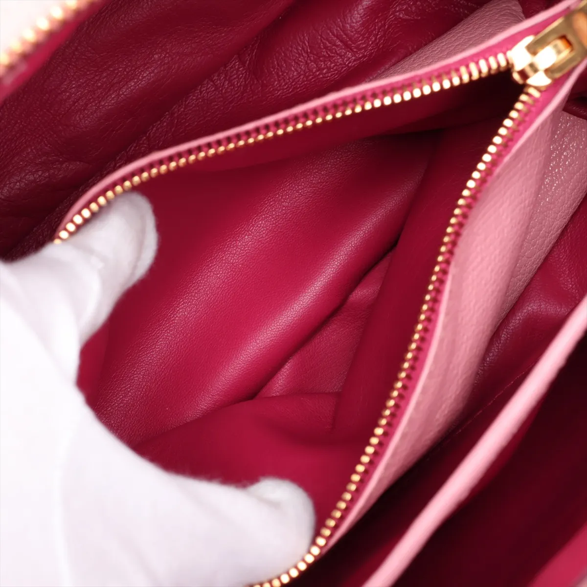 Madras Leather 2-Way Handbag Pink — view 10