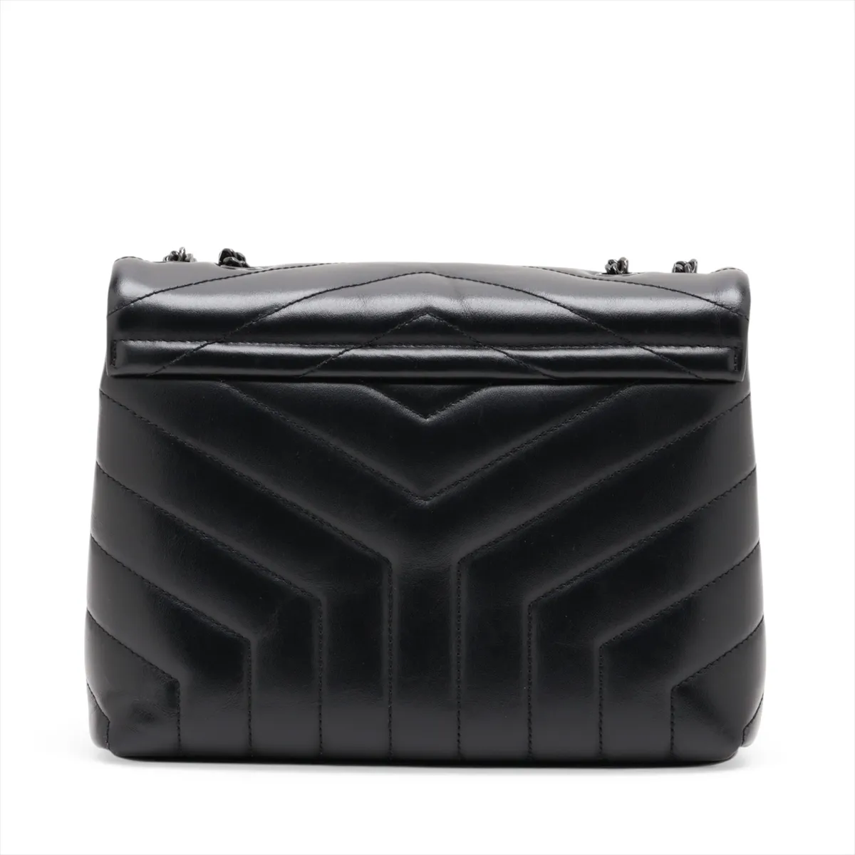 Loulou Leather Chain Shoulder Bag, Black, 494699 — view 2