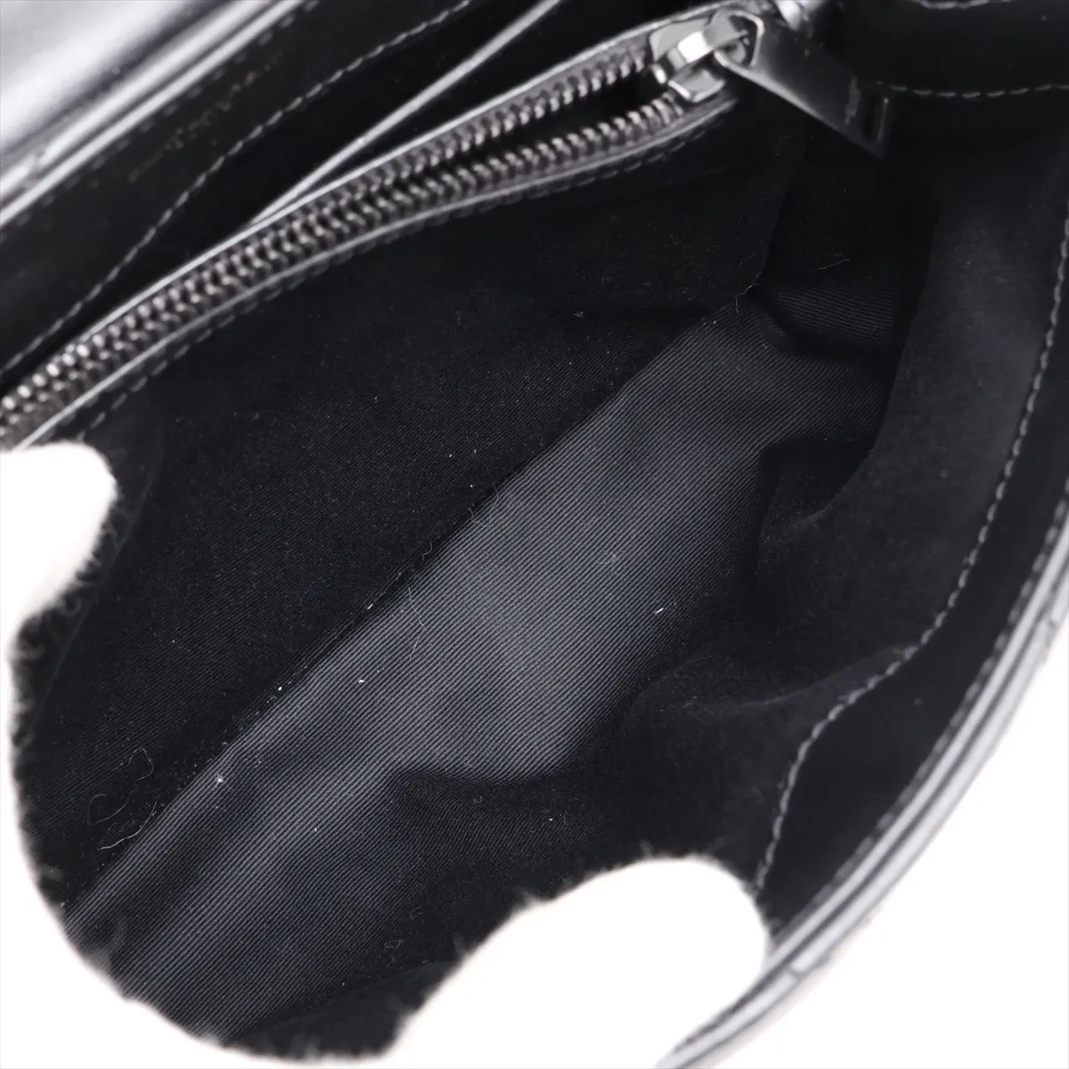 Loulou Leather Chain Shoulder Bag, Black, 494699 — view 8