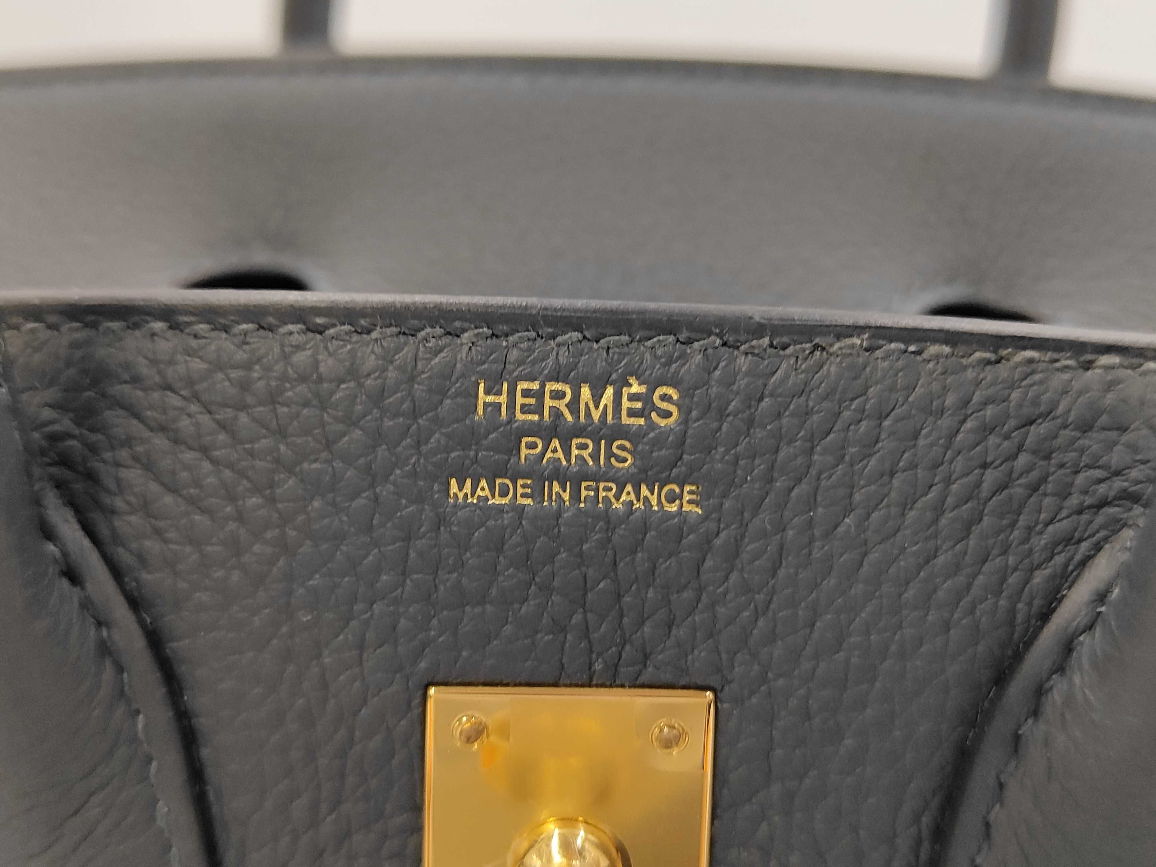 Birkin 25 Gris Misty, Gold Hardware, Gold Stamp, Togo Leather, Gray Handbag — view 9
