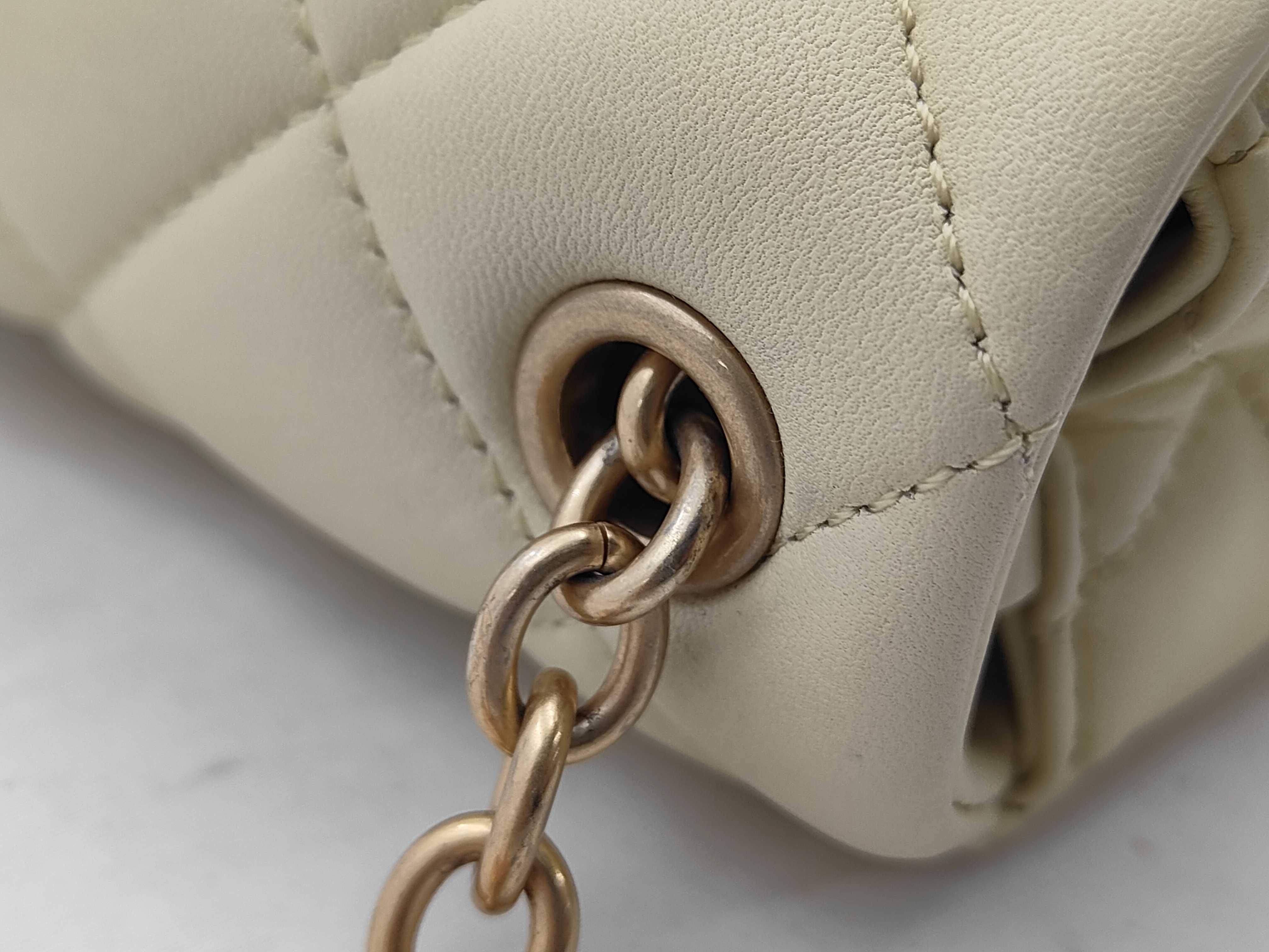 Mini Matelassé Chain Shoulder Bag, Lambskin, Yellow — view 5