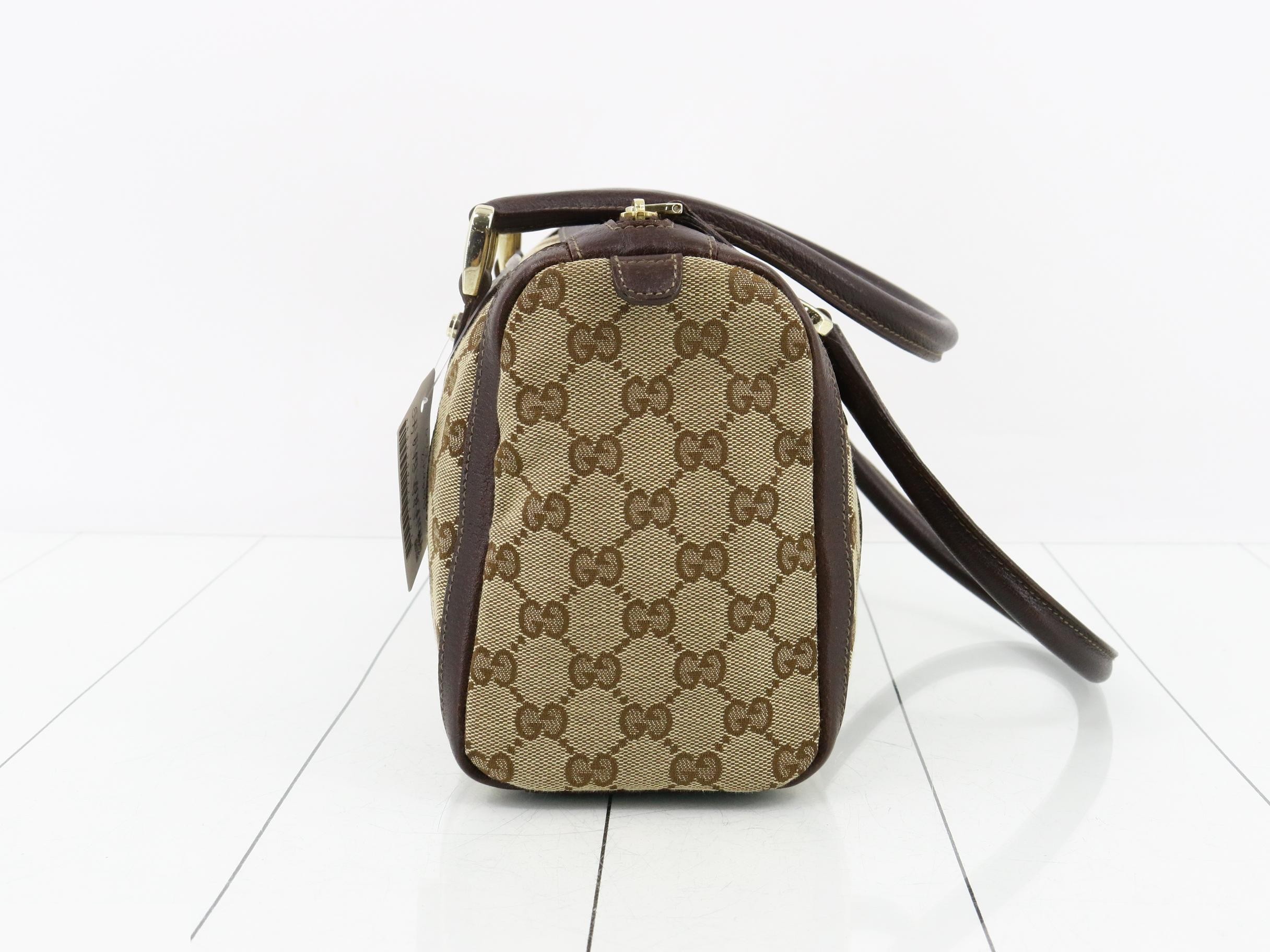 Canvas x Leather GG Canvas Handbag, Beige, Gold Hardware — view 4