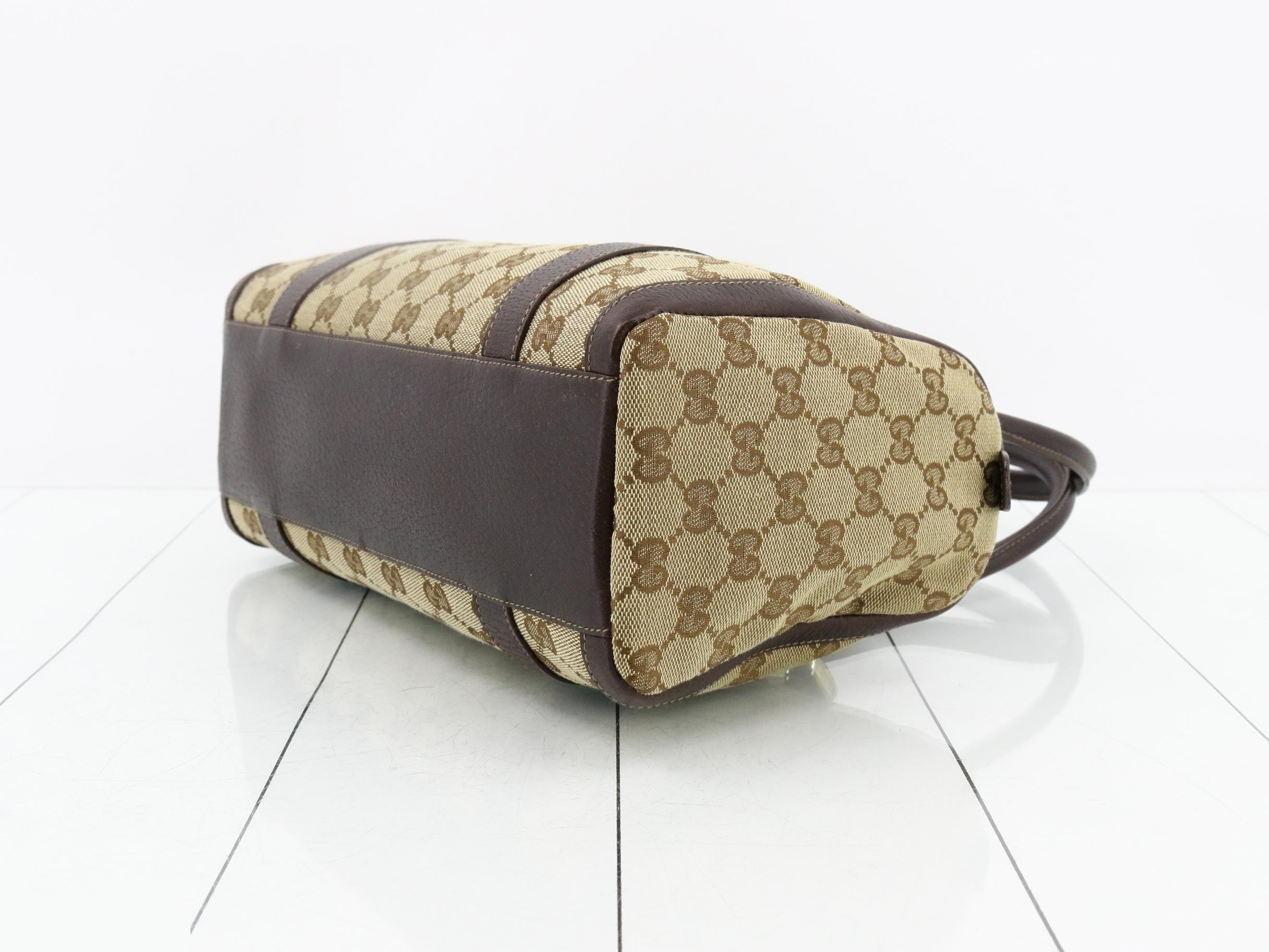 Canvas x Leather GG Canvas Handbag, Beige, Gold Hardware — view 6
