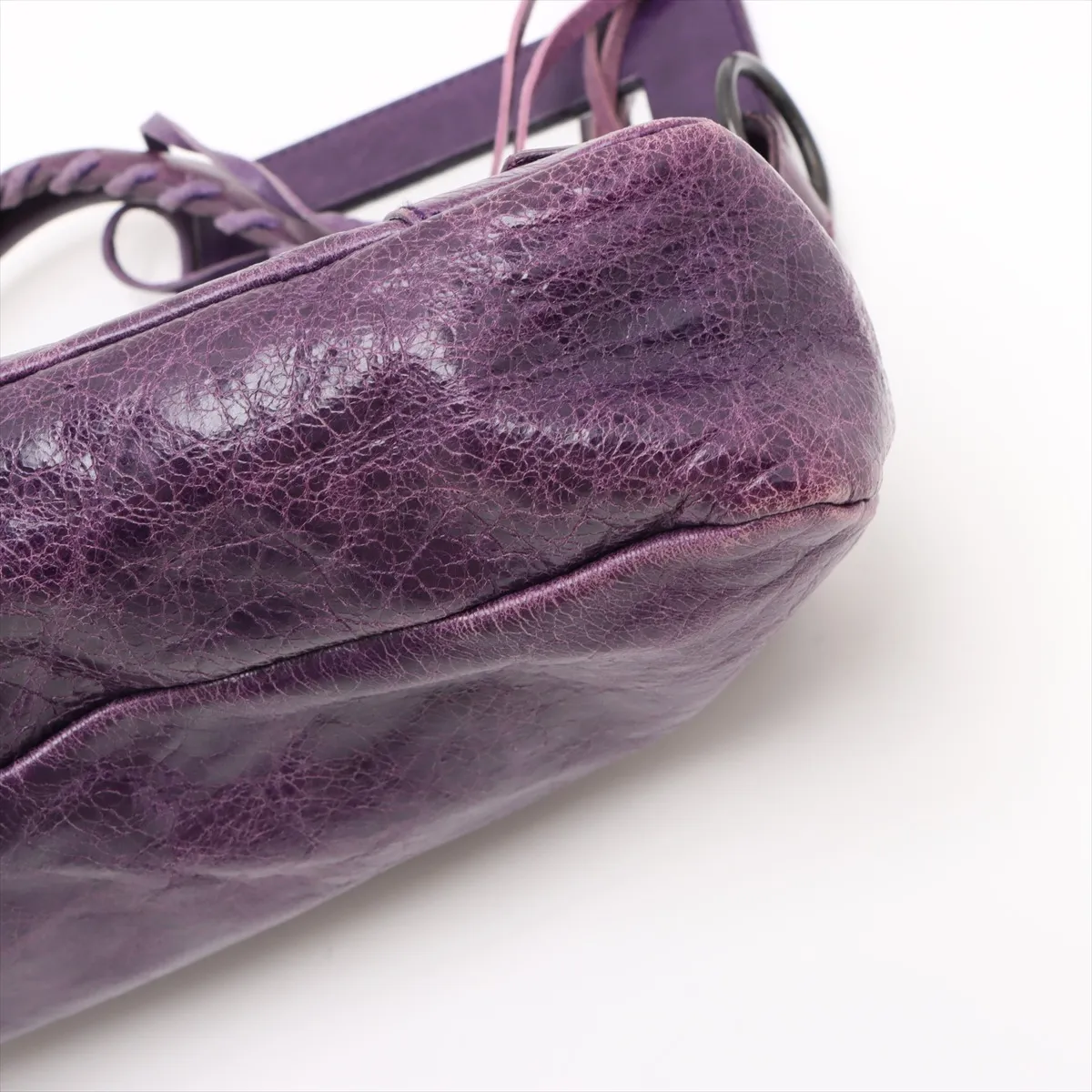 The First Leather 2WAY Handbag Purple 103208 with Mirror — view 13
