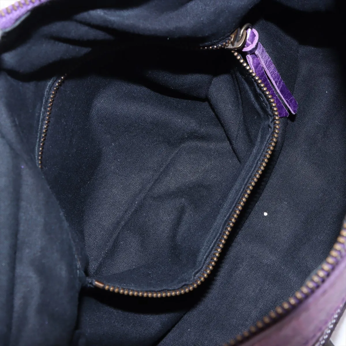 The First Leather 2WAY Handbag Purple 103208 with Mirror — view 9