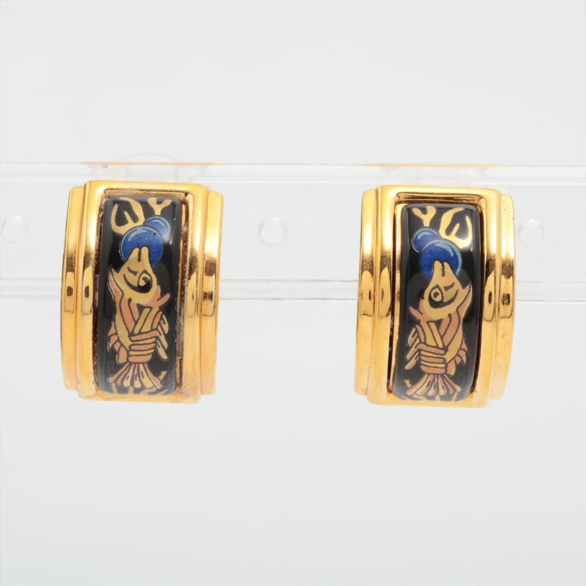 enamel earrings (for both ears) GP Gold — view 2