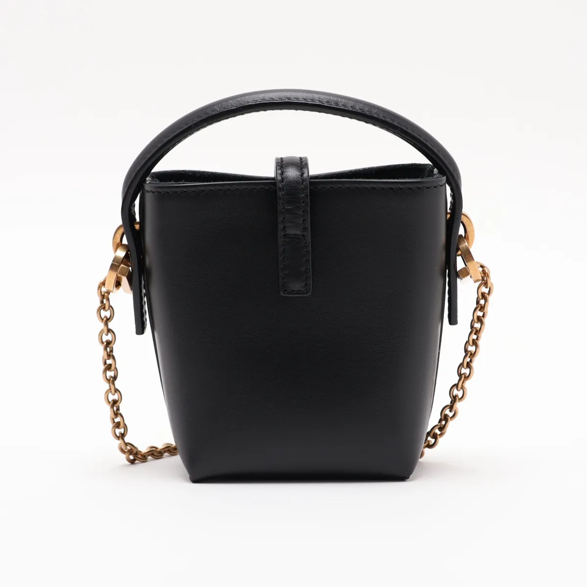LE 37 Leather Chain Shoulder Bag, Black, 778253 — view 2