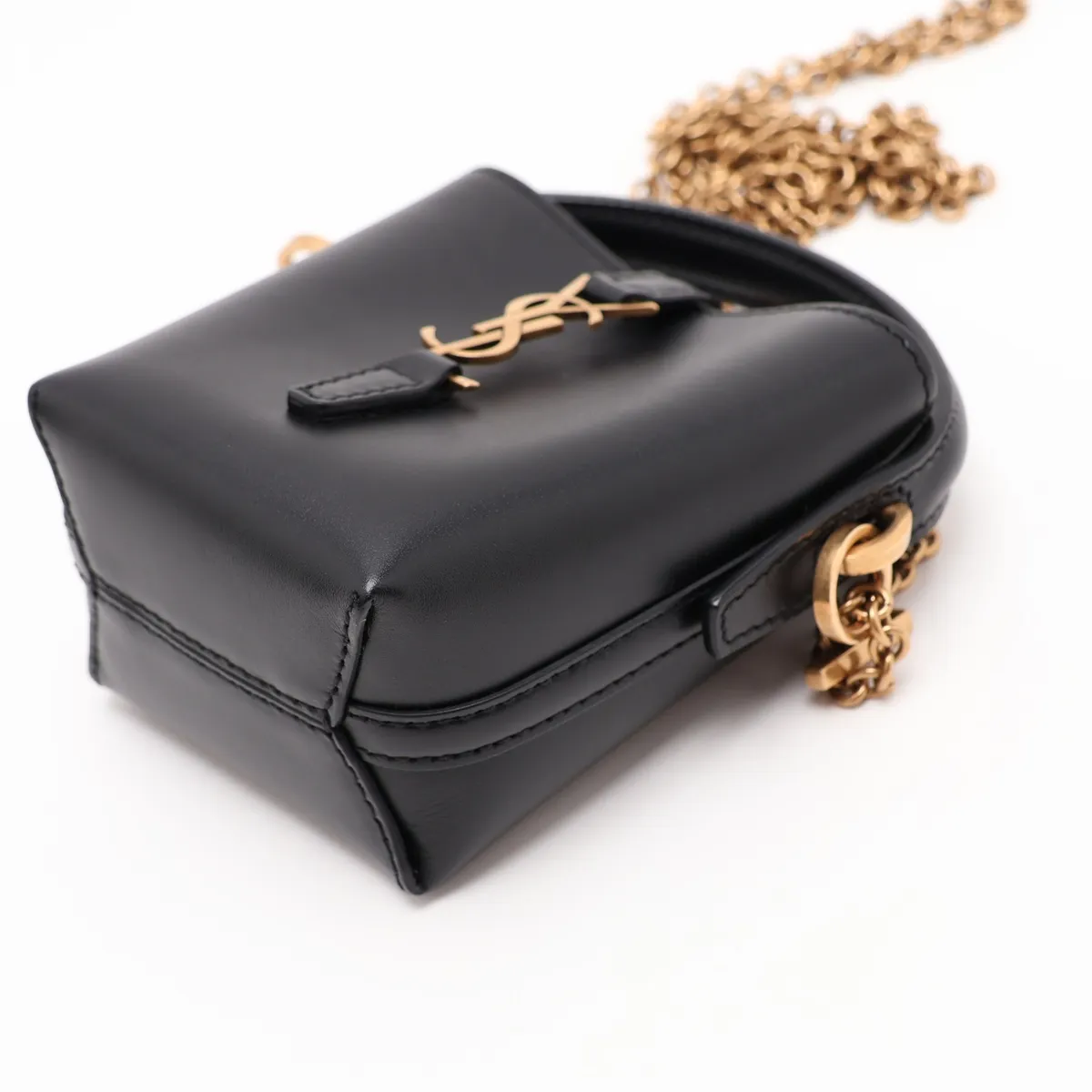 LE 37 Leather Chain Shoulder Bag, Black, 778253 — view 3