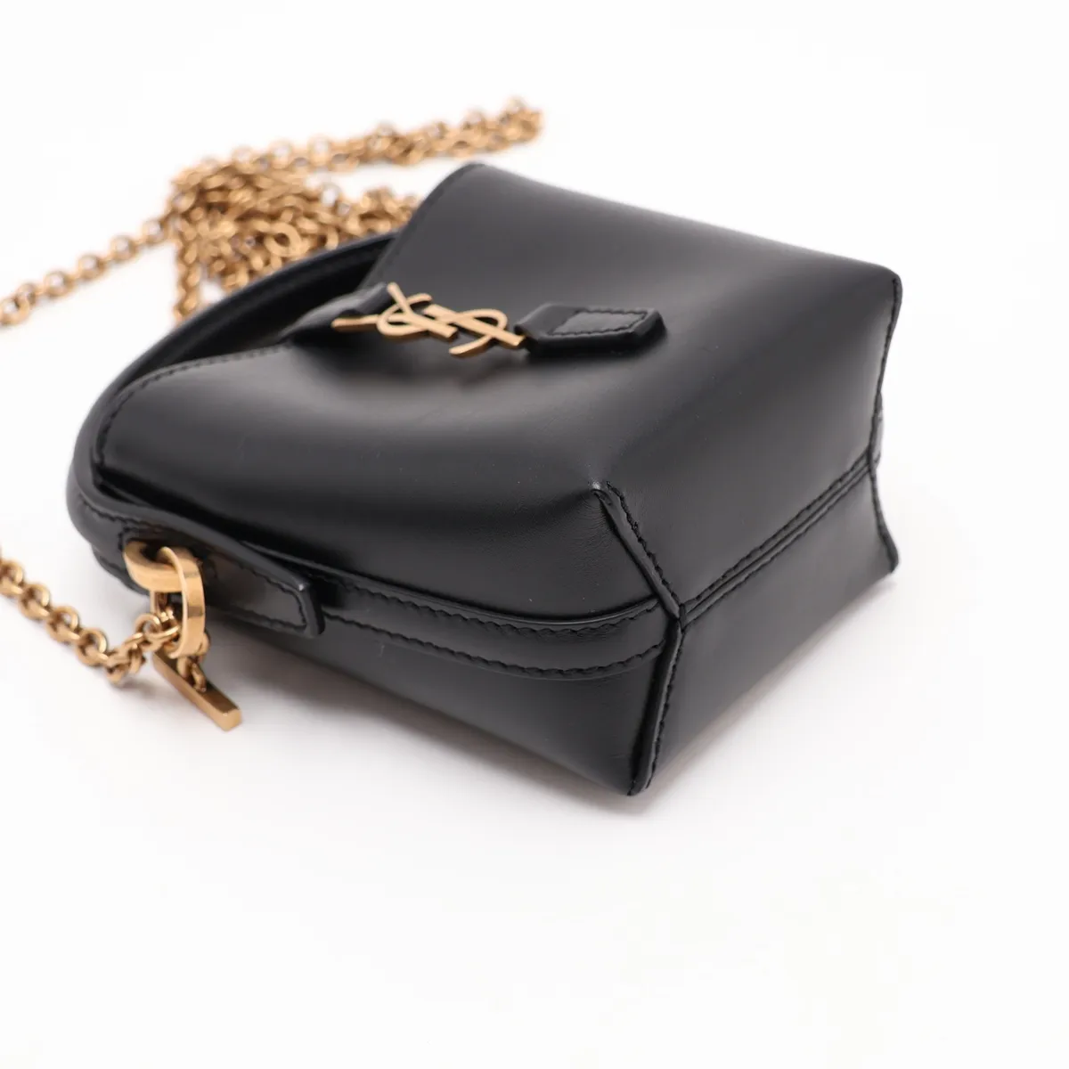 LE 37 Leather Chain Shoulder Bag, Black, 778253 — view 4
