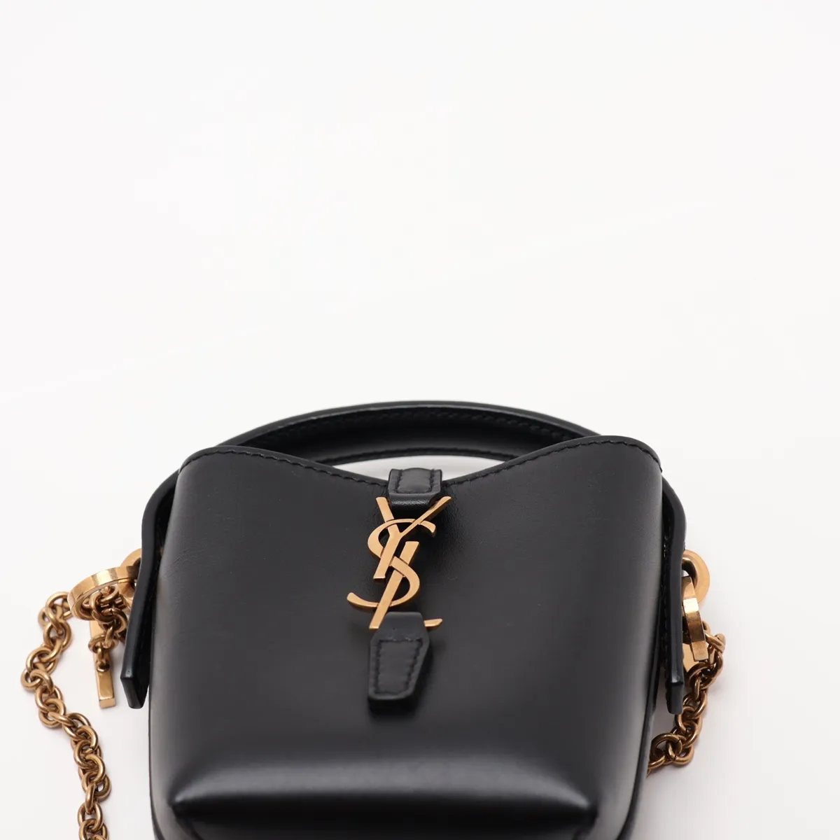 LE 37 Leather Chain Shoulder Bag, Black, 778253 — view 6