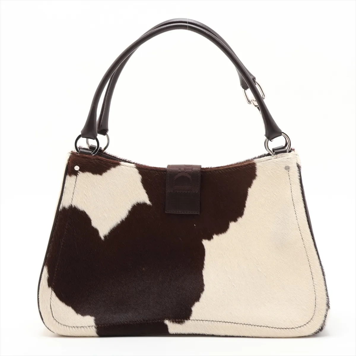 Hardcore Dragon Hardcore Automatic Calf Hair x Leather Shoulder Bag White x Brown — view 2
