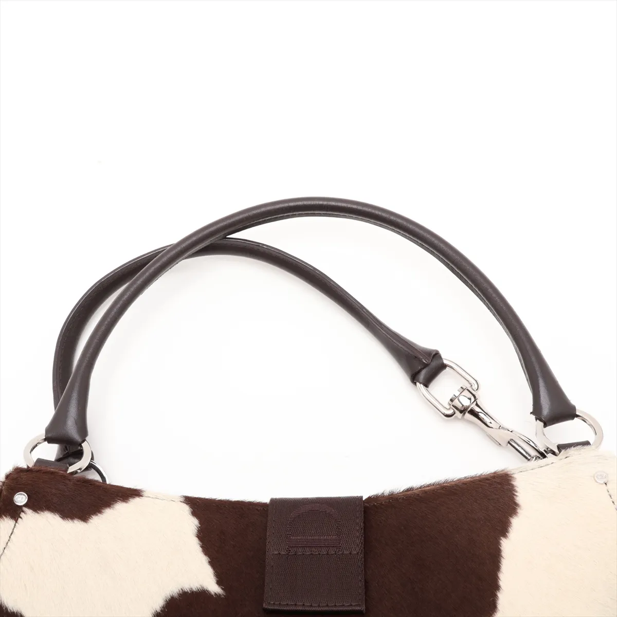 Hardcore Dragon Hardcore Automatic Calf Hair x Leather Shoulder Bag White x Brown — view 6