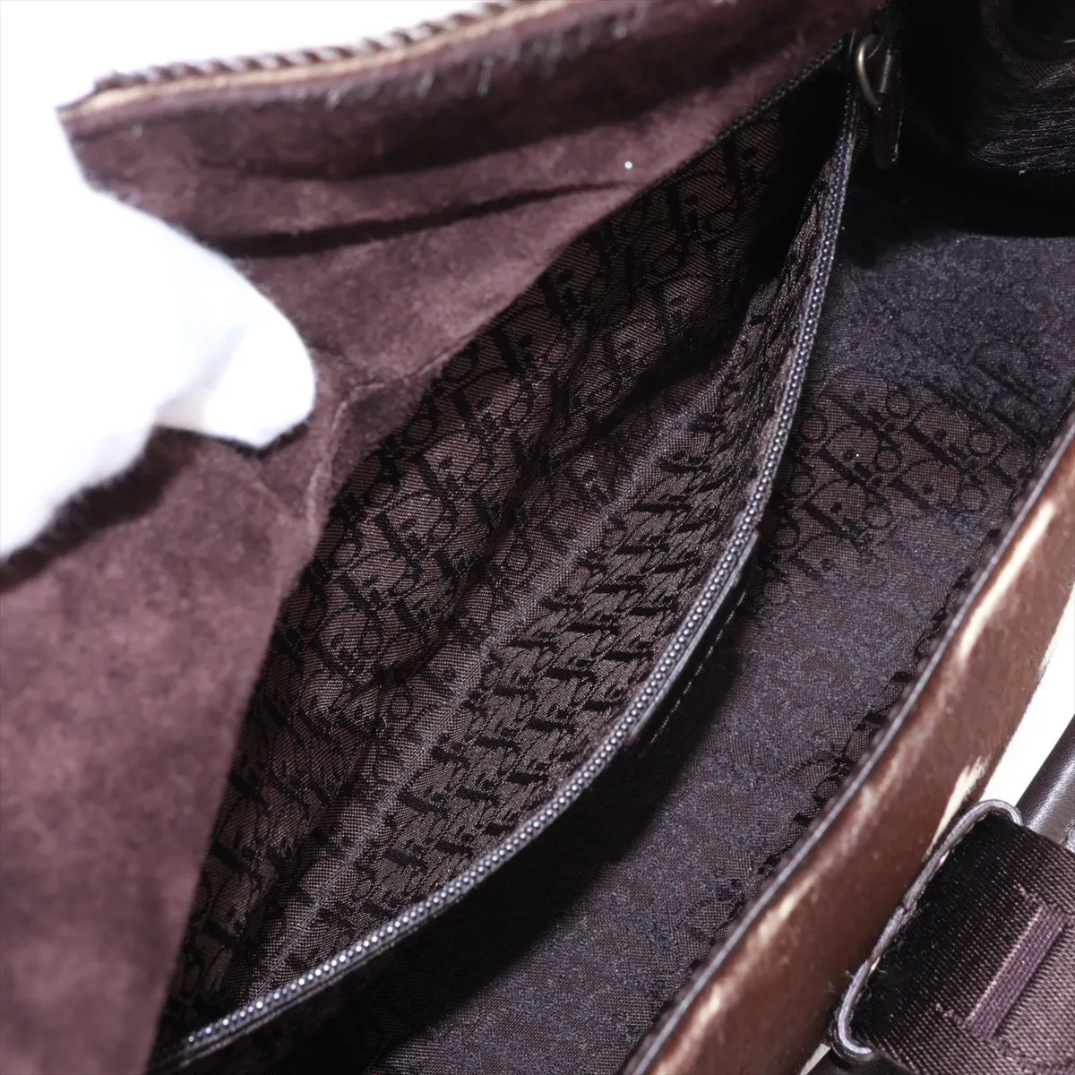 Hardcore Dragon Hardcore Automatic Calf Hair x Leather Shoulder Bag White x Brown — view 8