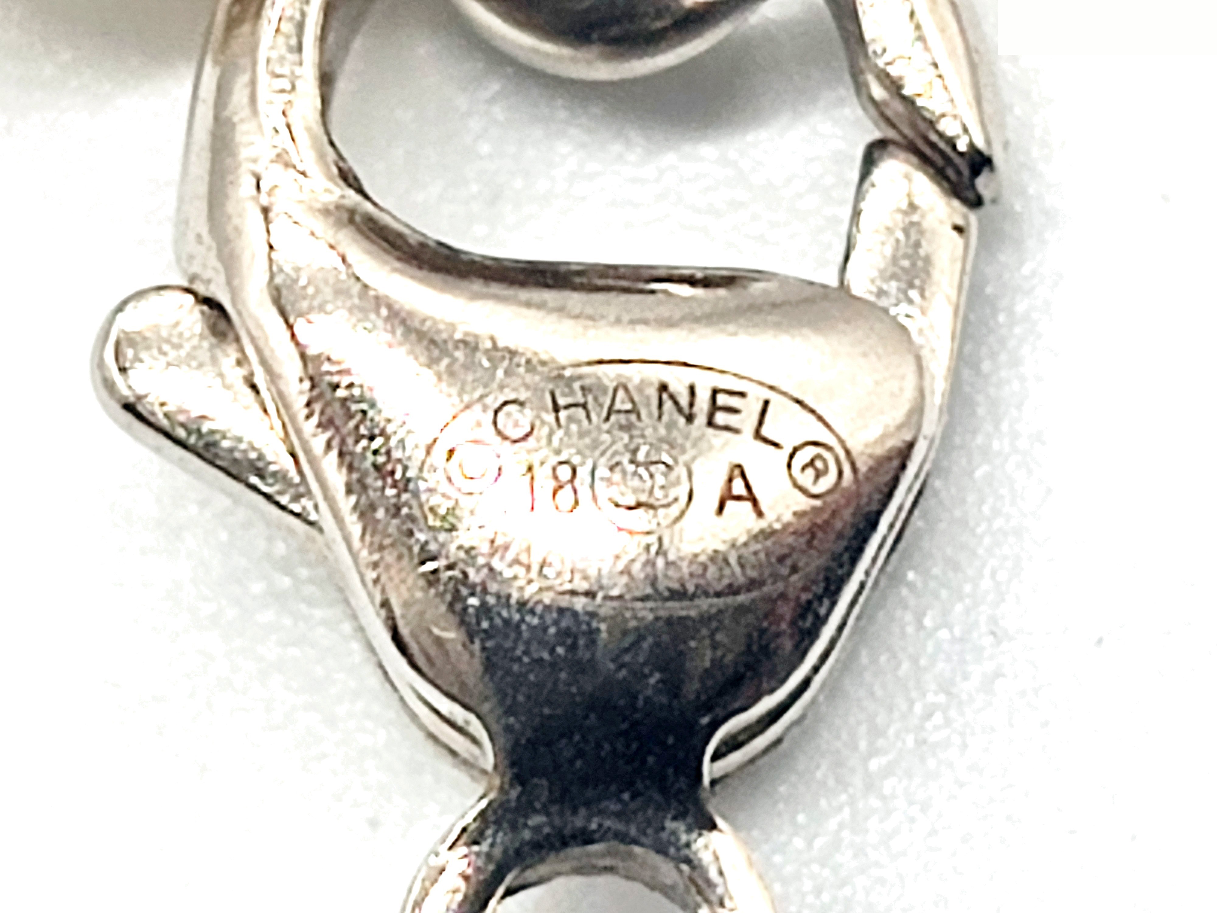 Coco Mark Rhinestone Blue Stone Necklace 19A — view 2