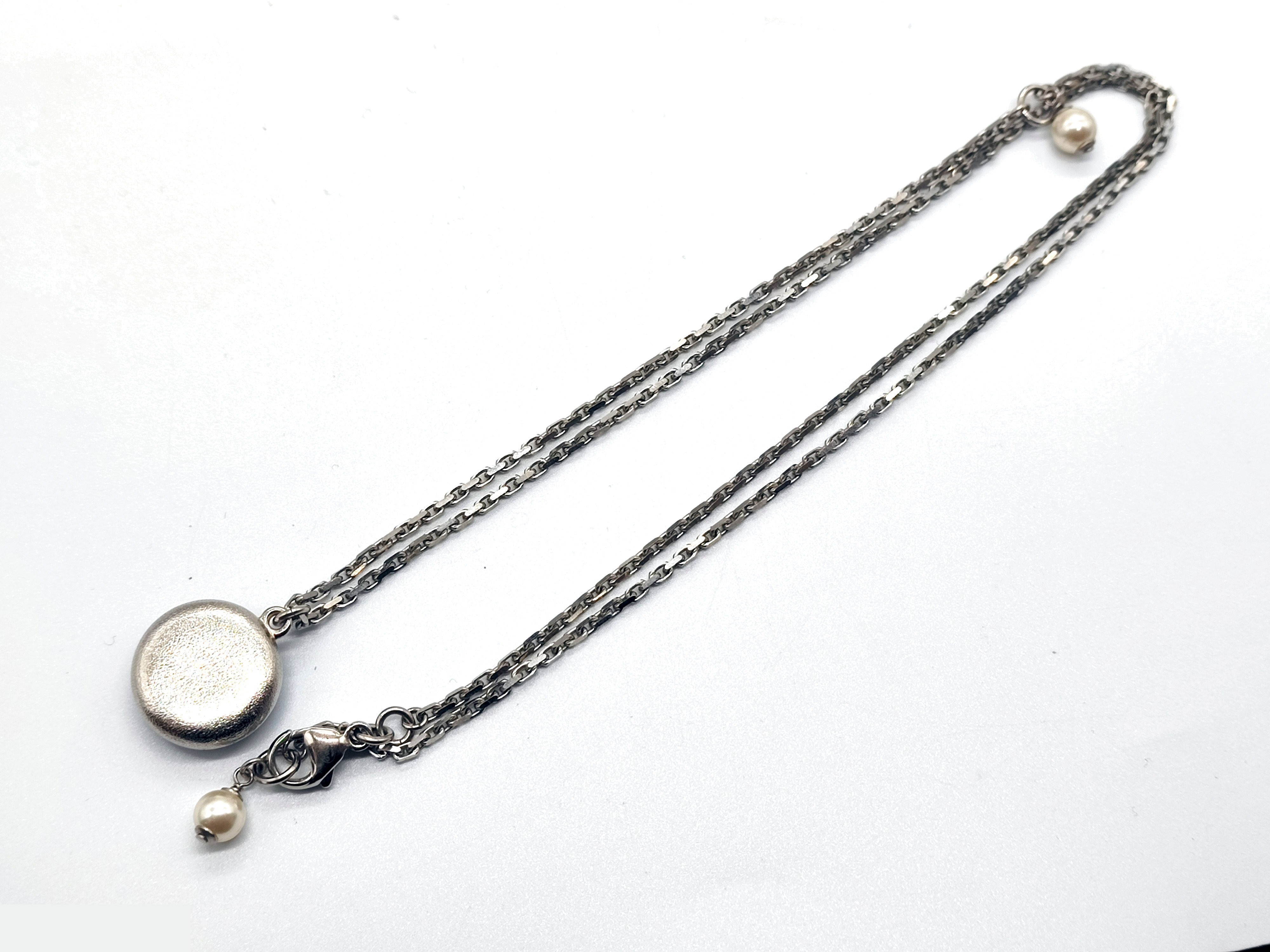 Coco Mark Rhinestone Blue Stone Necklace 19A — view 11