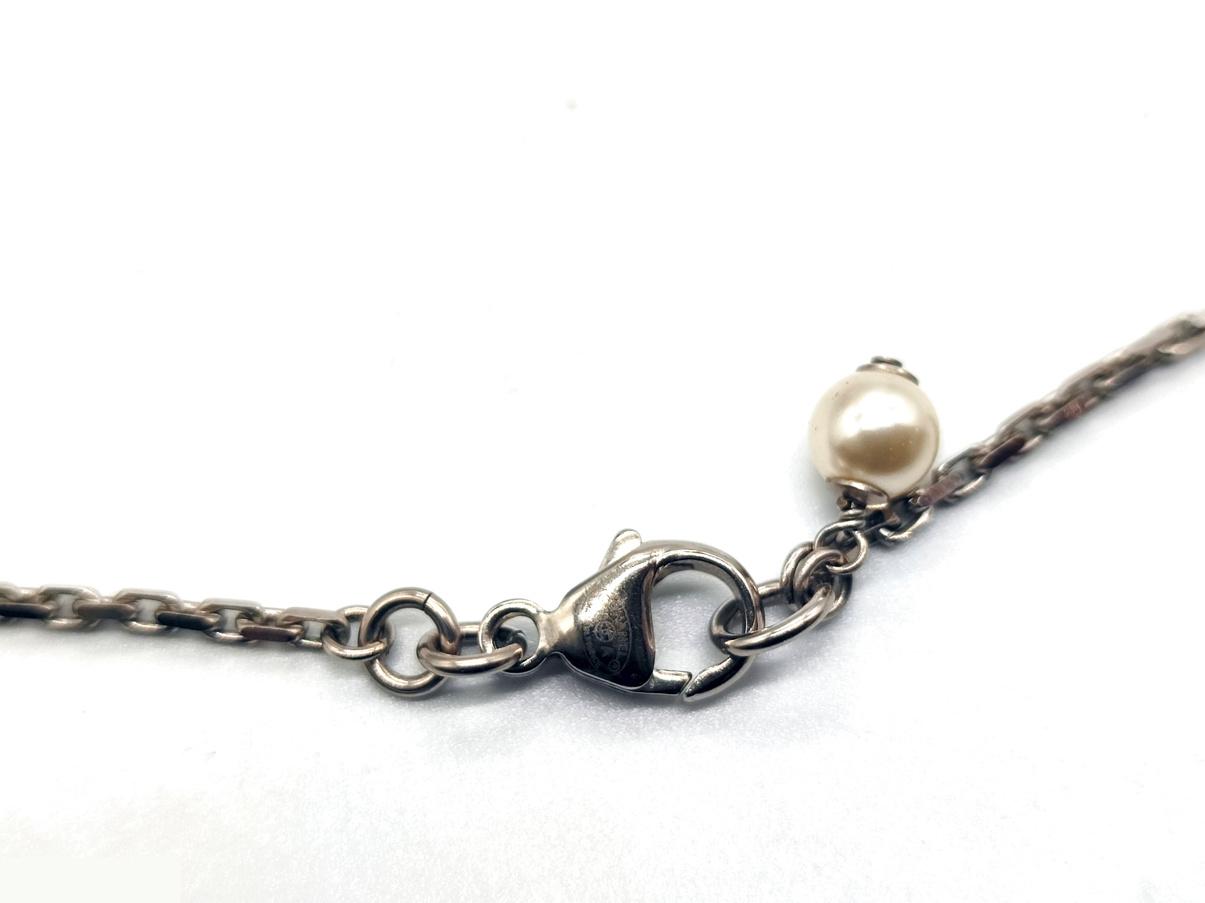 Coco Mark Rhinestone Blue Stone Necklace 19A — view 7