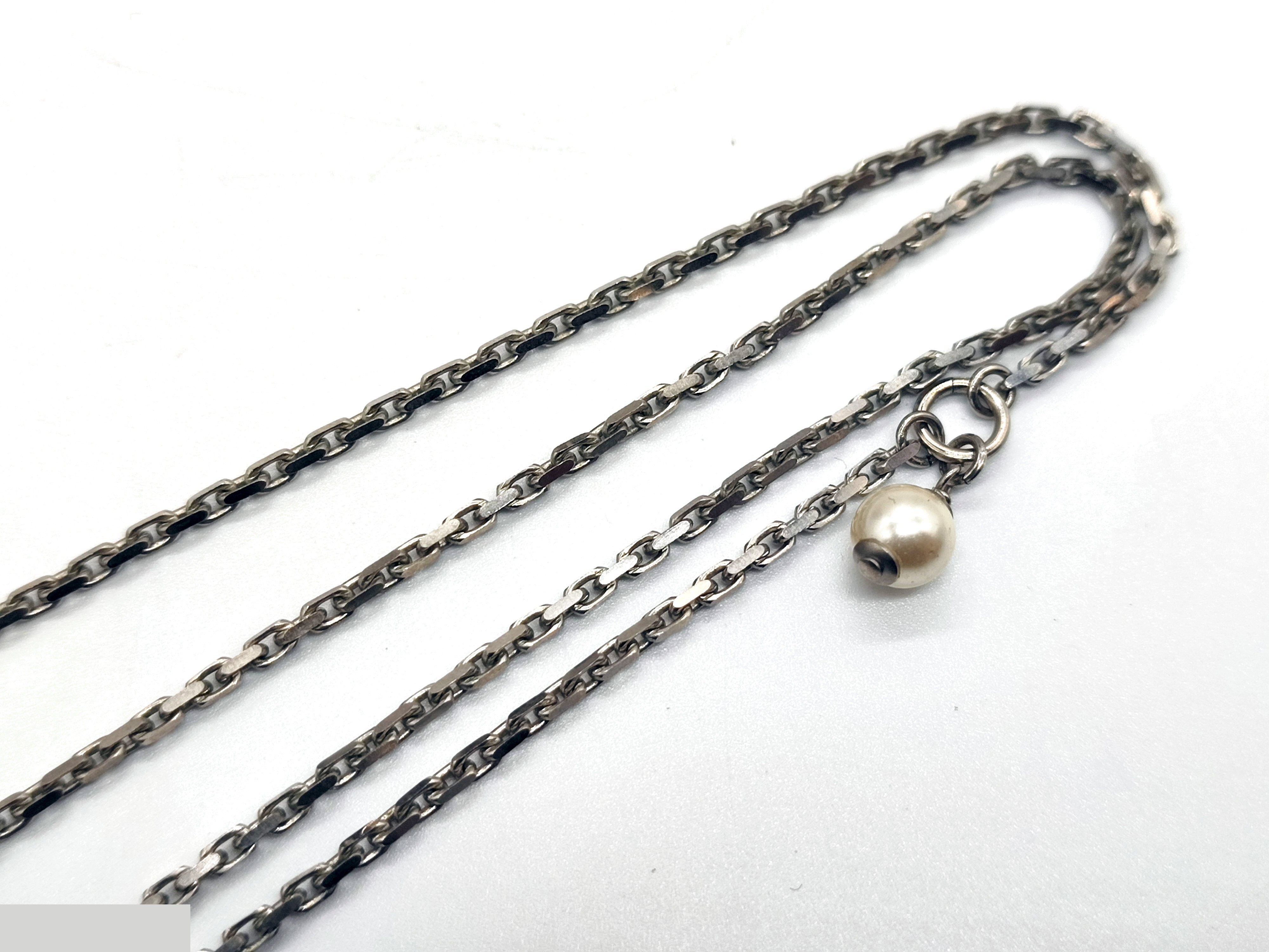 Coco Mark Rhinestone Blue Stone Necklace 19A — view 9