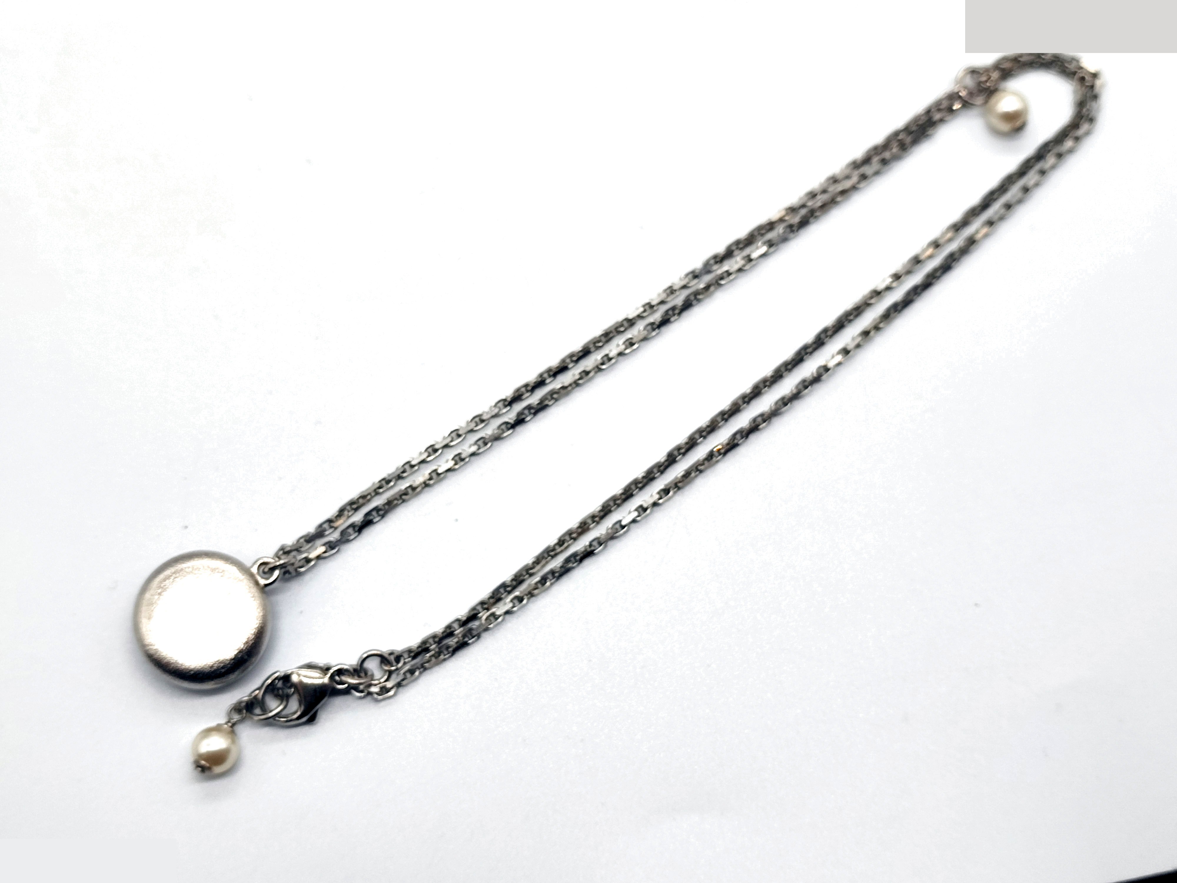 Coco Mark Rhinestone Blue Stone Necklace 19A — view 10