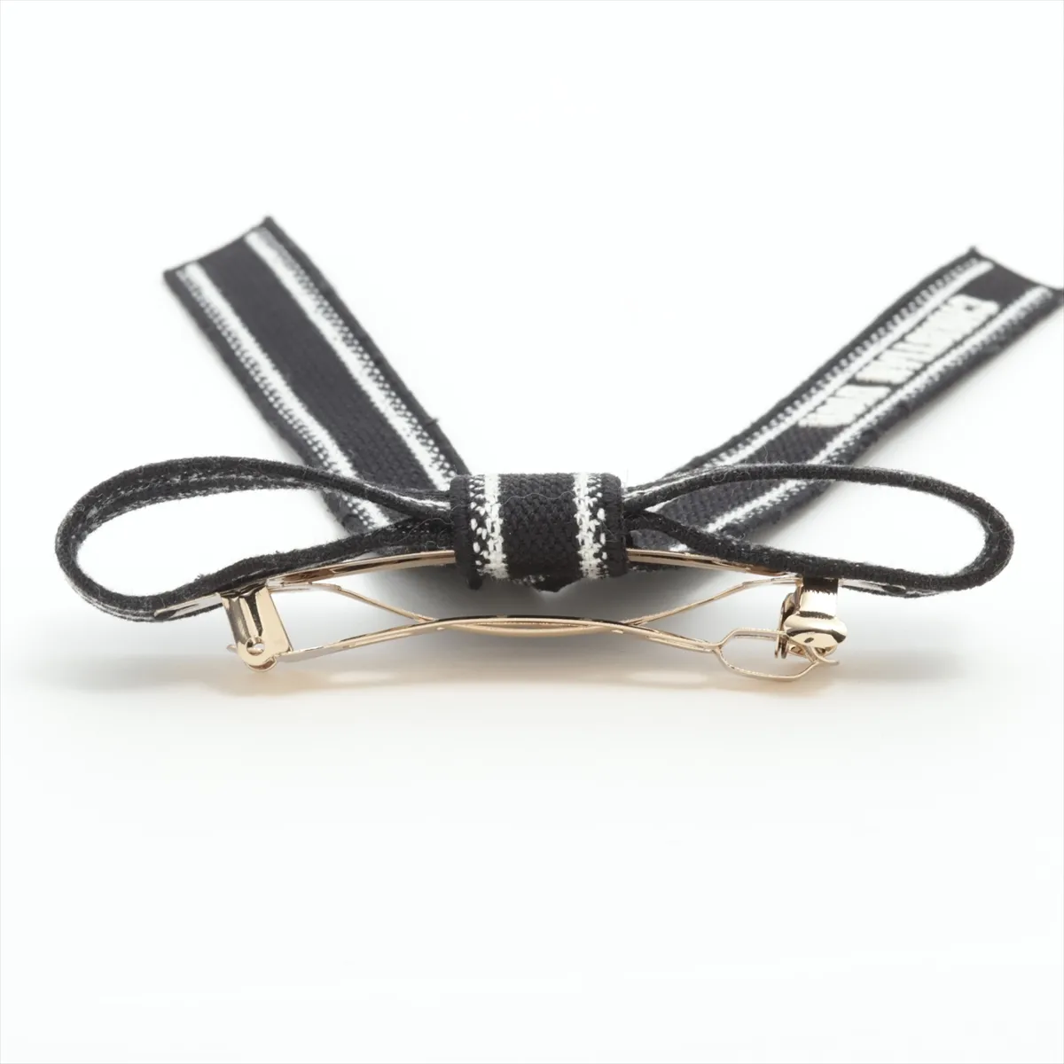 embroidered barrette, cotton, black x white, some wear, — view 2