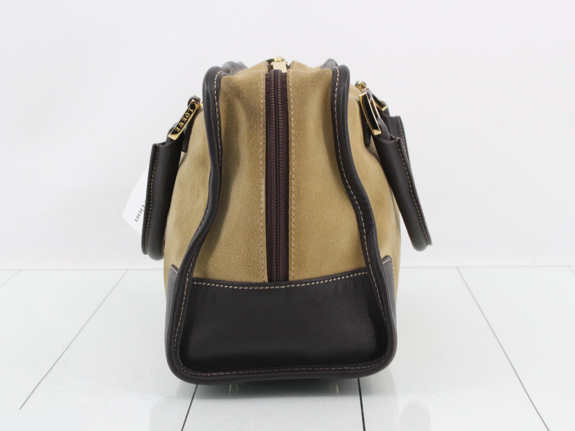 Amazona Anagram Suede Beige Handbag — view 4
