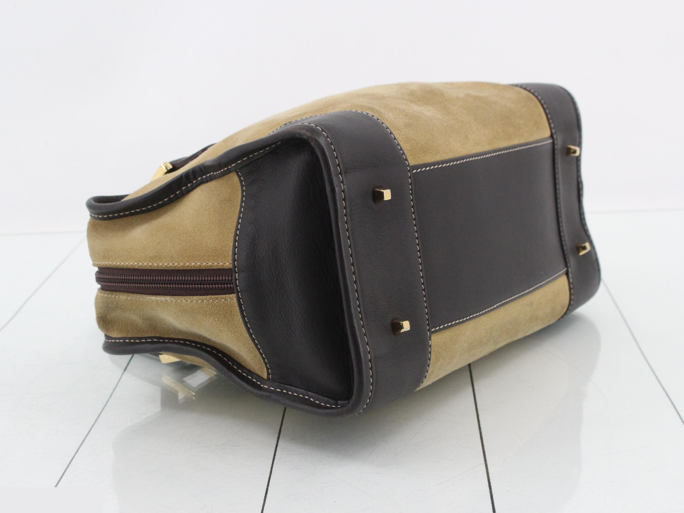Amazona Anagram Suede Beige Handbag — view 5