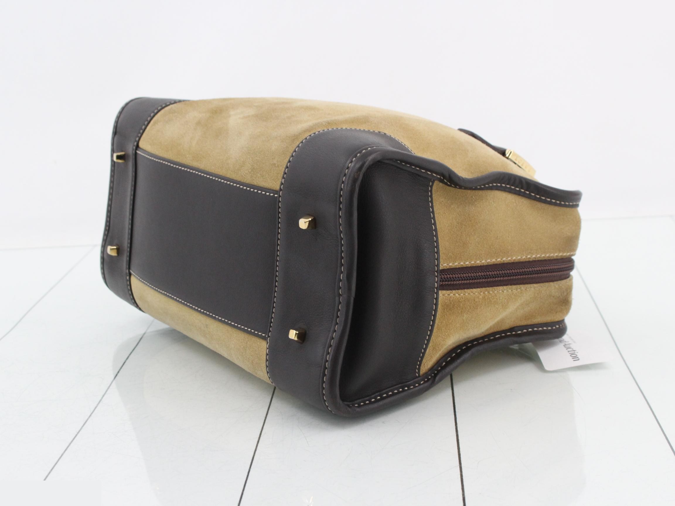 Amazona Anagram Suede Beige Handbag — view 6