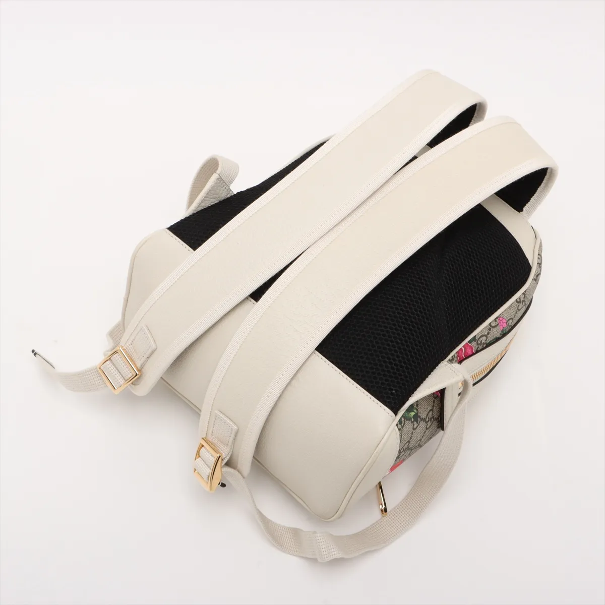 GG Flora Ophidia PVC x Leather Backpack/Rucksack White 547965 — view 5