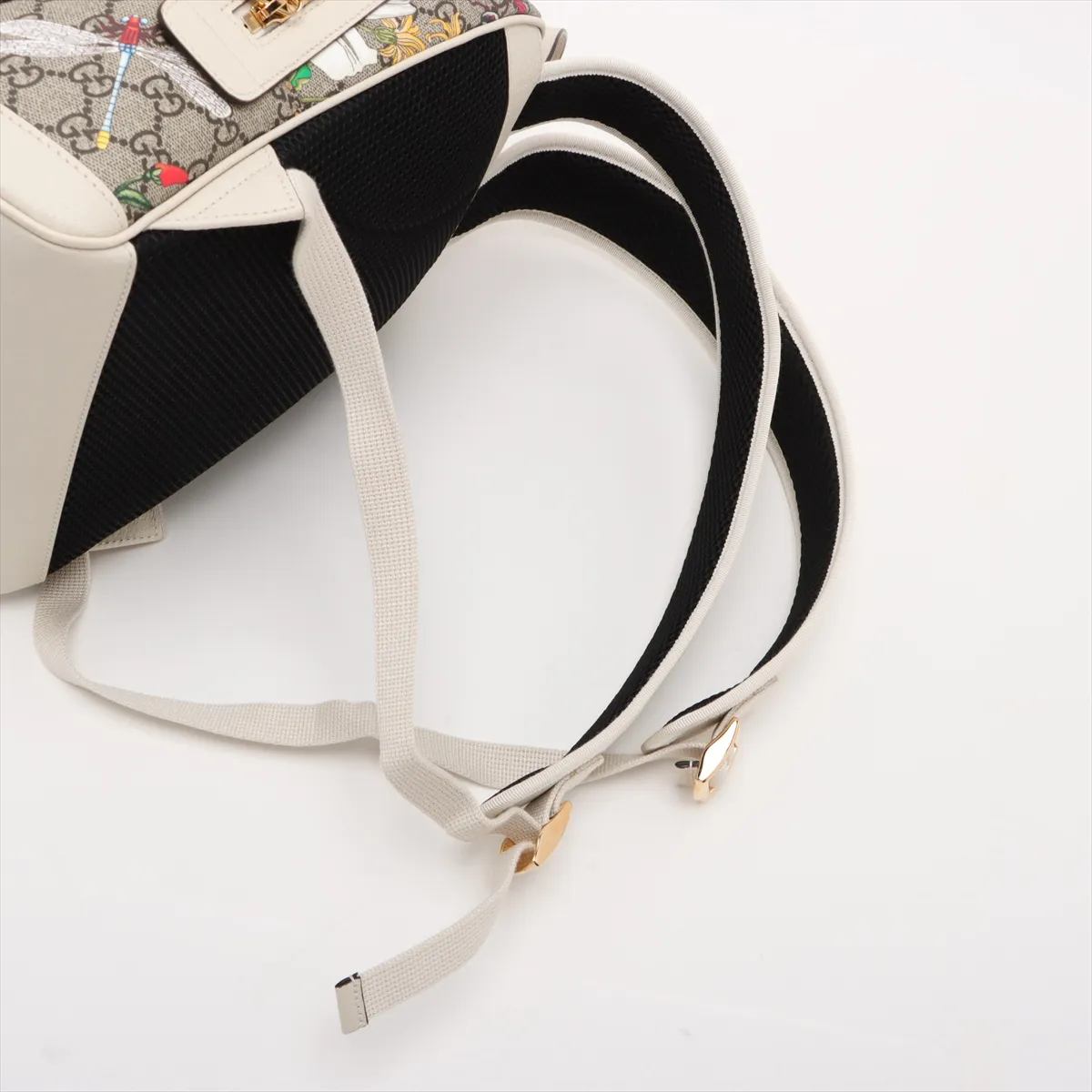 GG Flora Ophidia PVC x Leather Backpack/Rucksack White 547965 — view 6
