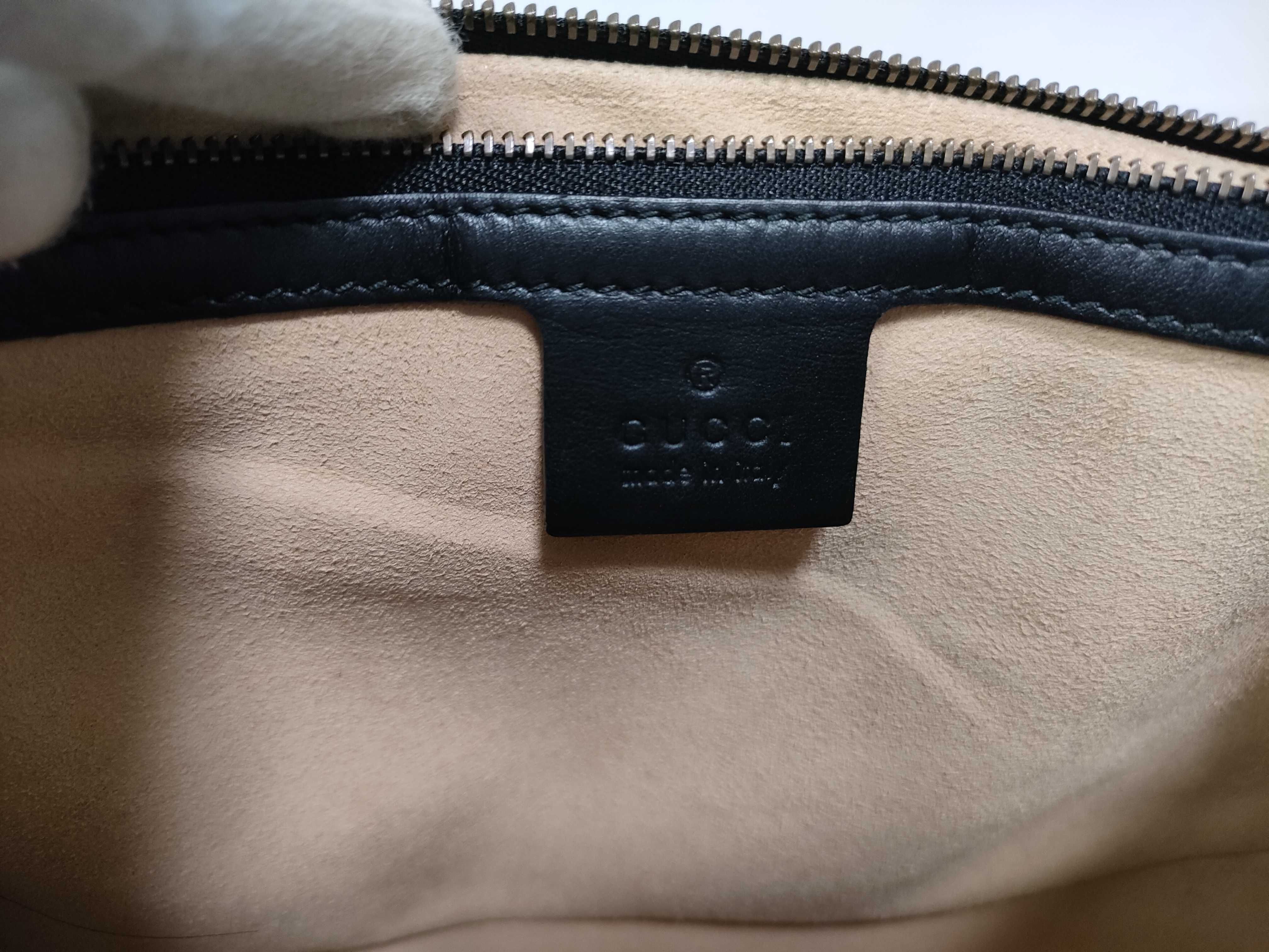 ID- GG Marmont Cowskin Chain Shoulder Bag Black 443496 Shoulder Bag — view 13