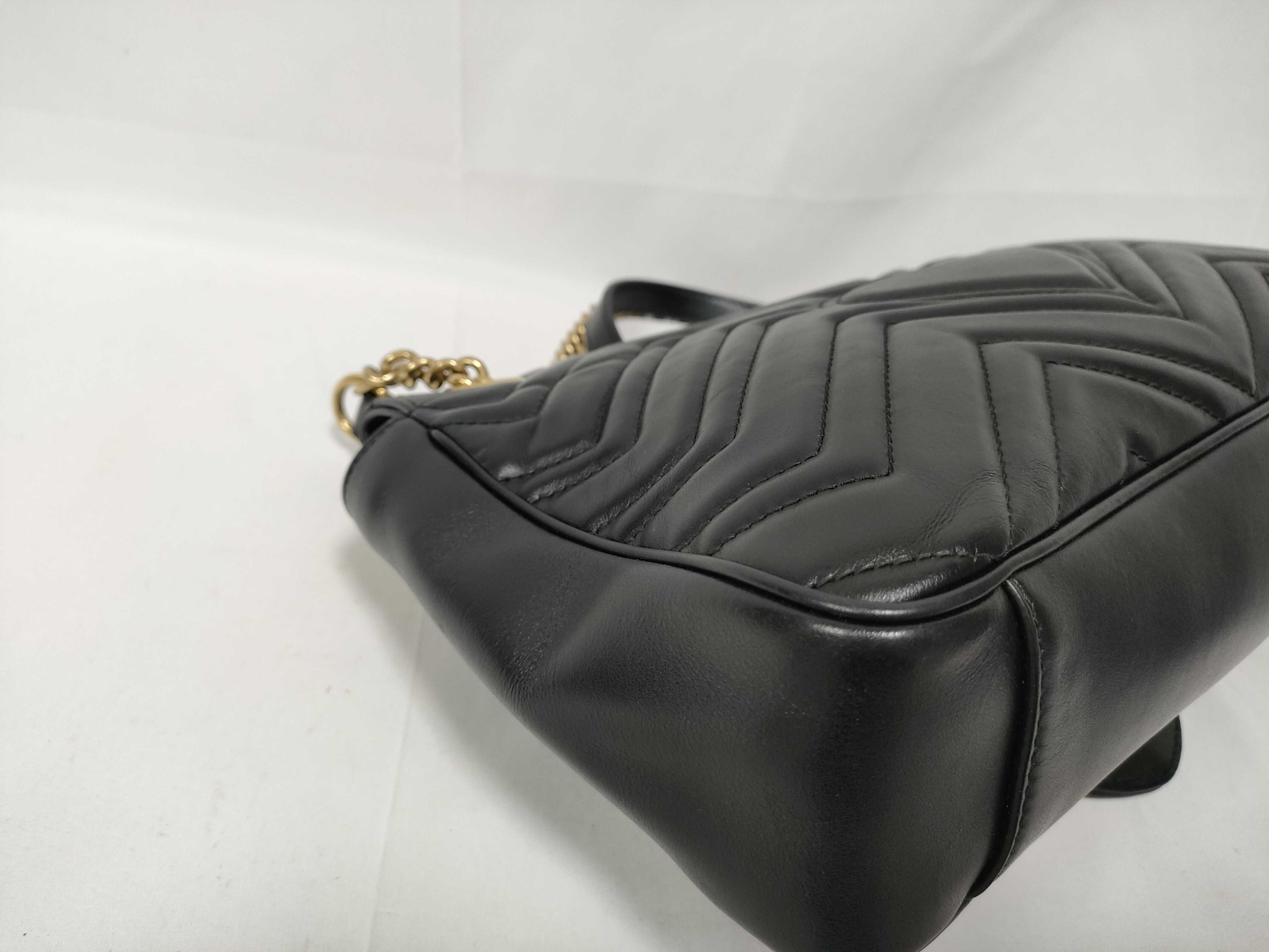 ID- GG Marmont Cowskin Chain Shoulder Bag Black 443496 Shoulder Bag — view 5