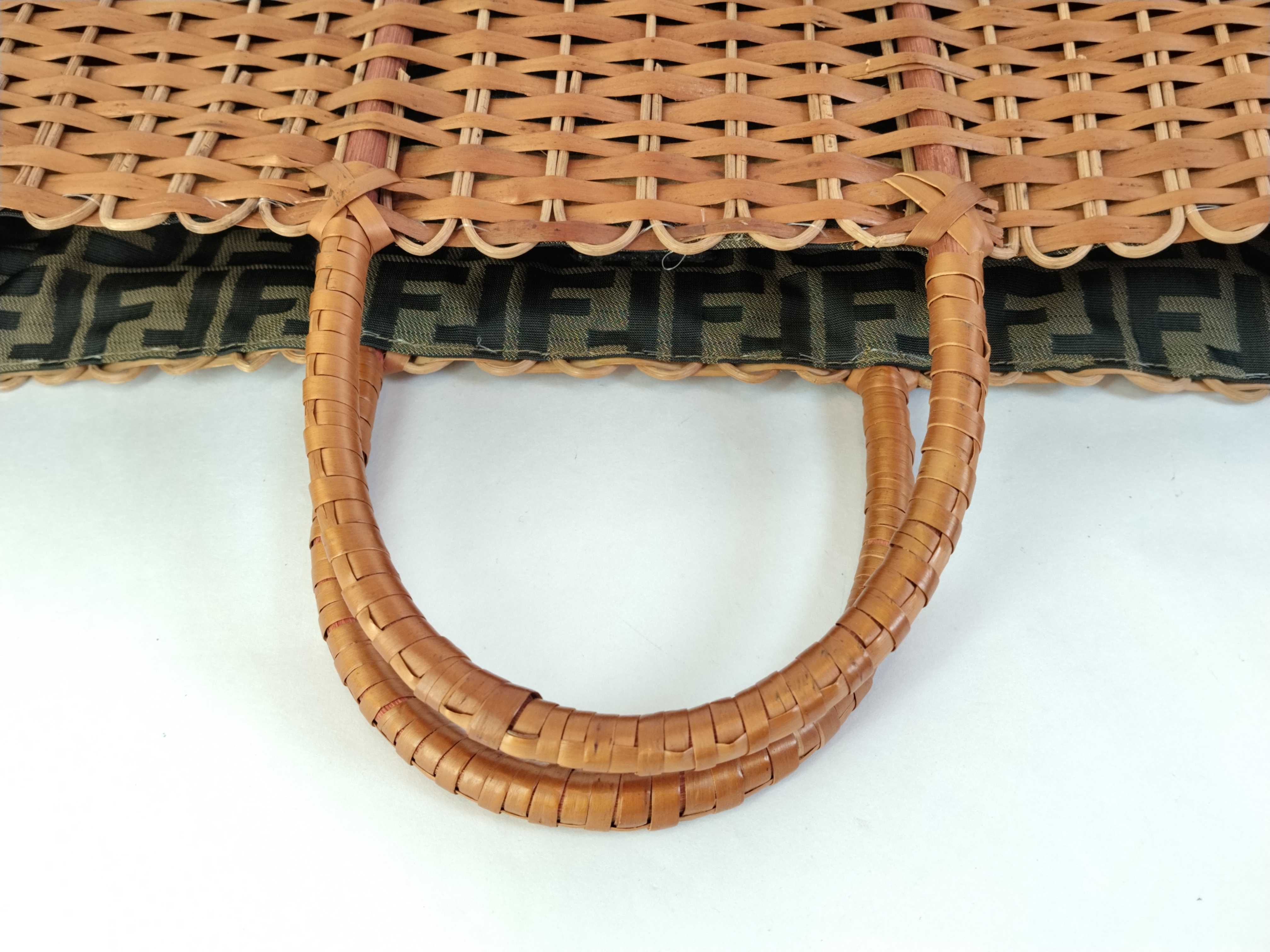 Zucca pattern basket bag, raffia bag. — view 3