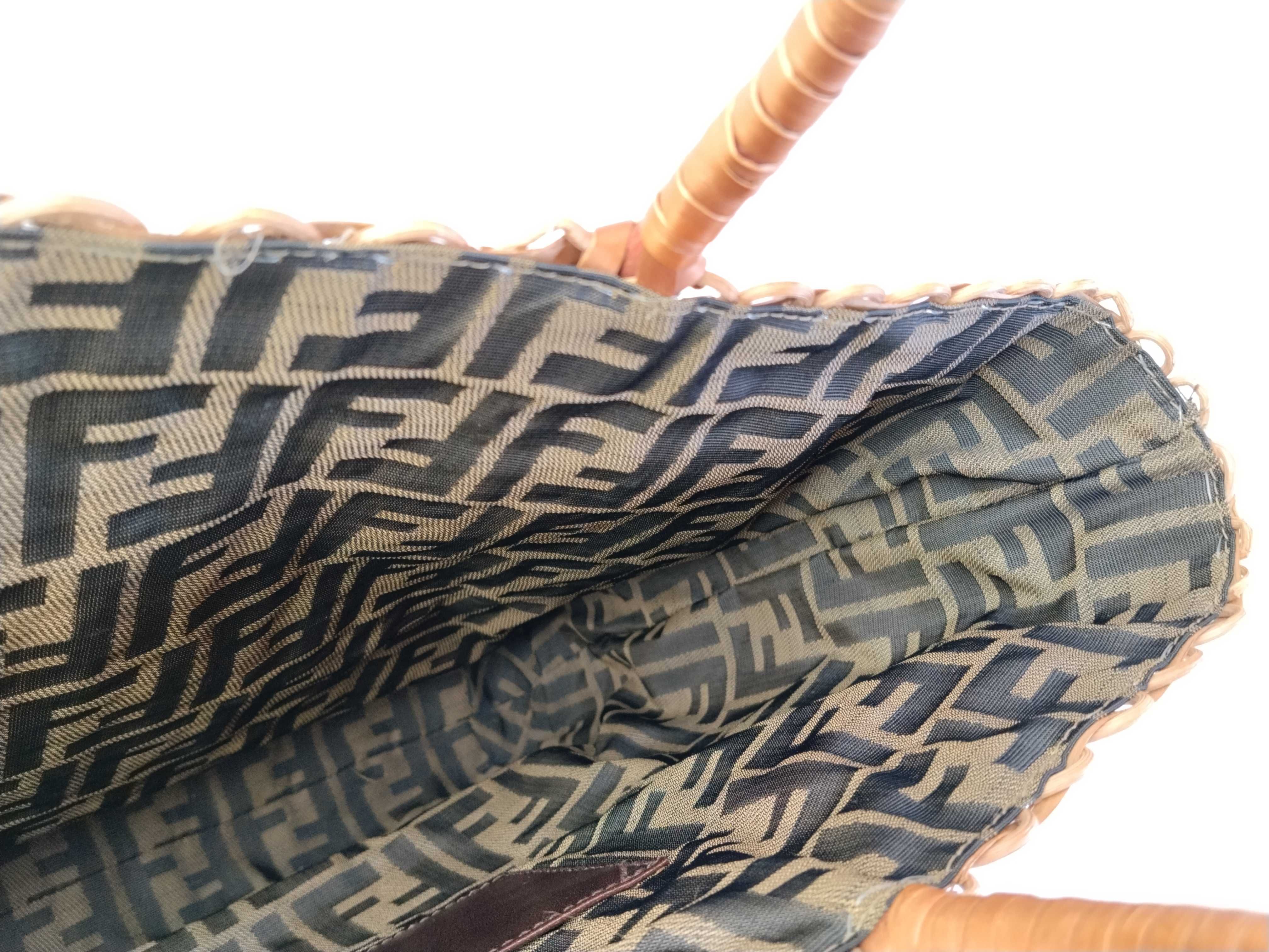 Zucca pattern basket bag, raffia bag. — view 9